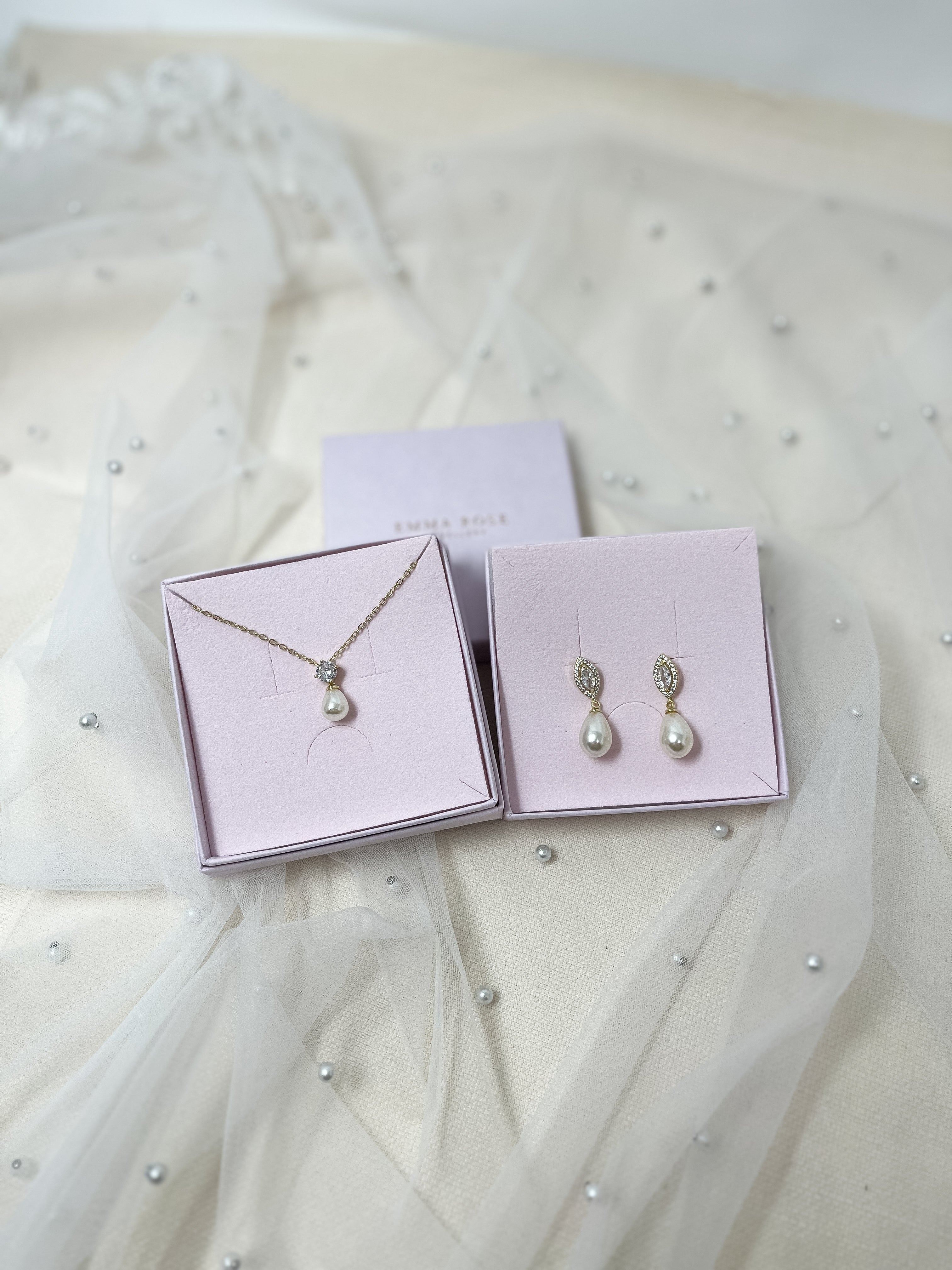 Pearl Marquise Bridal Jewellery Set