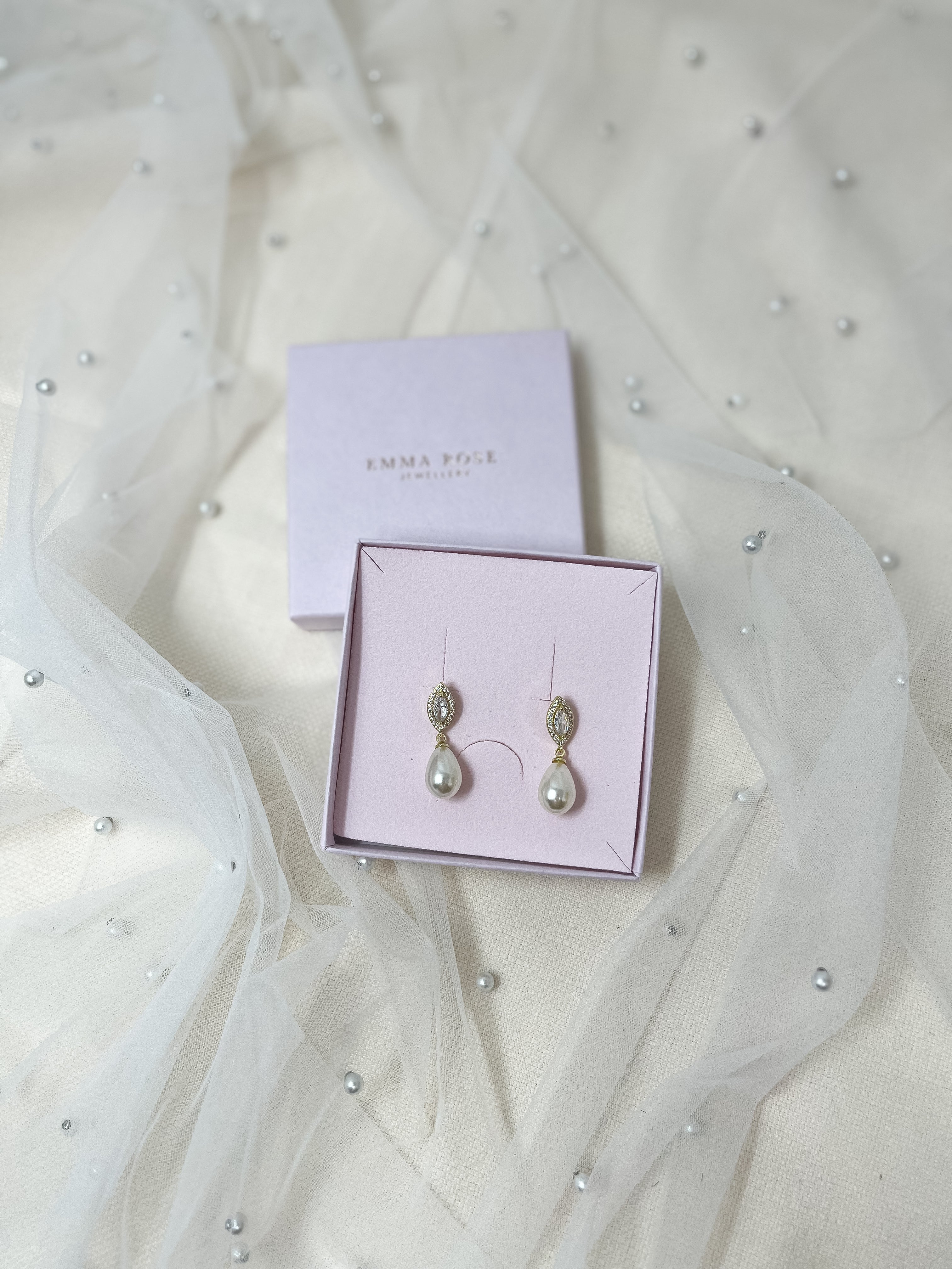 Pearl Marquise Bridal Jewellery Set