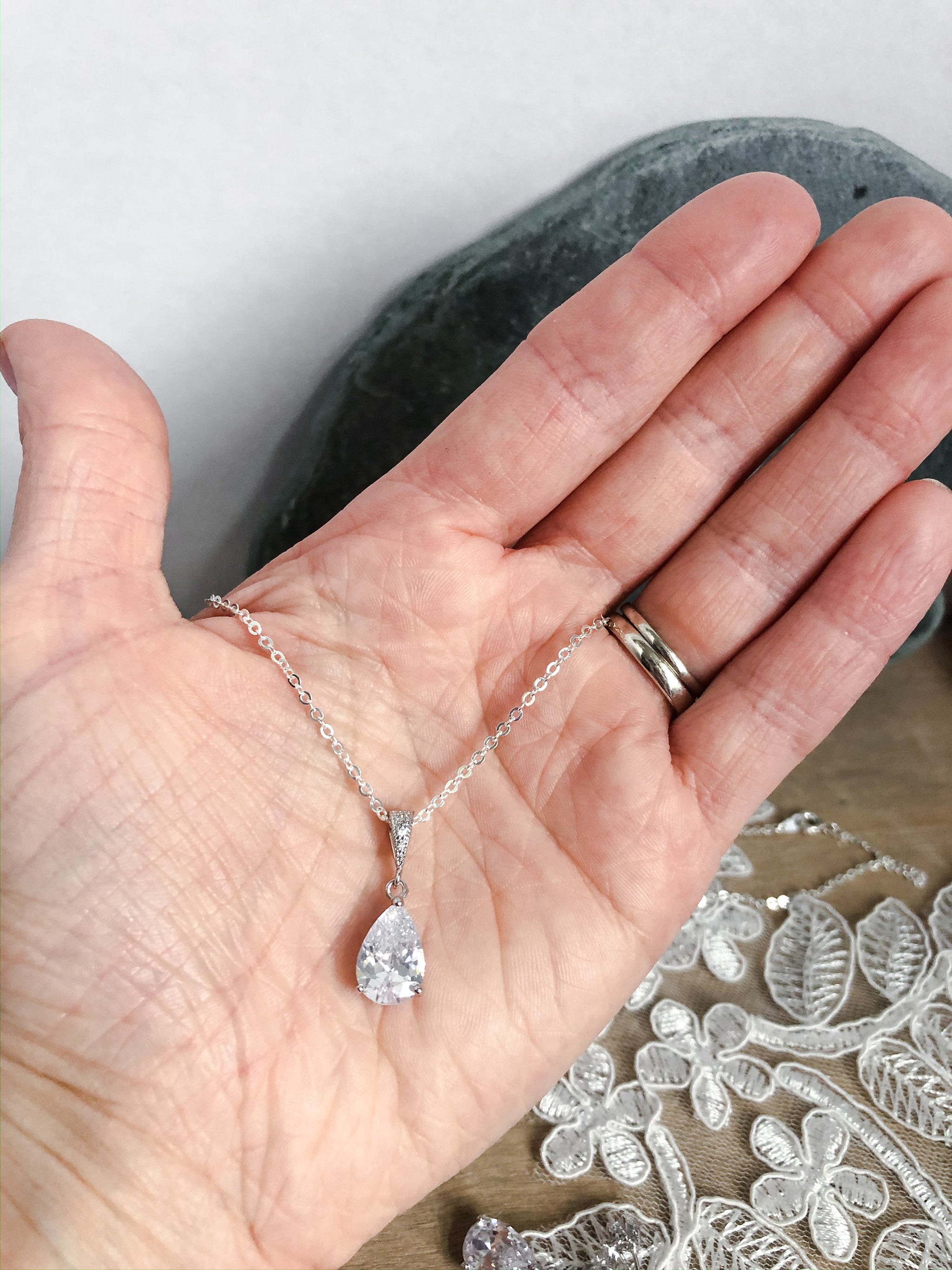 Crystal Teardrop Necklace