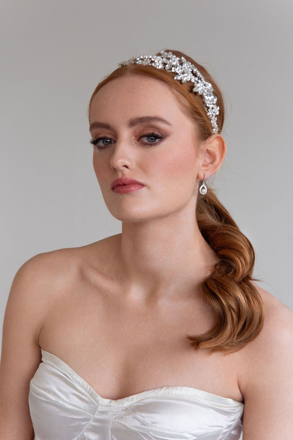 Side Tiara Statement Crystal Bridal Headband