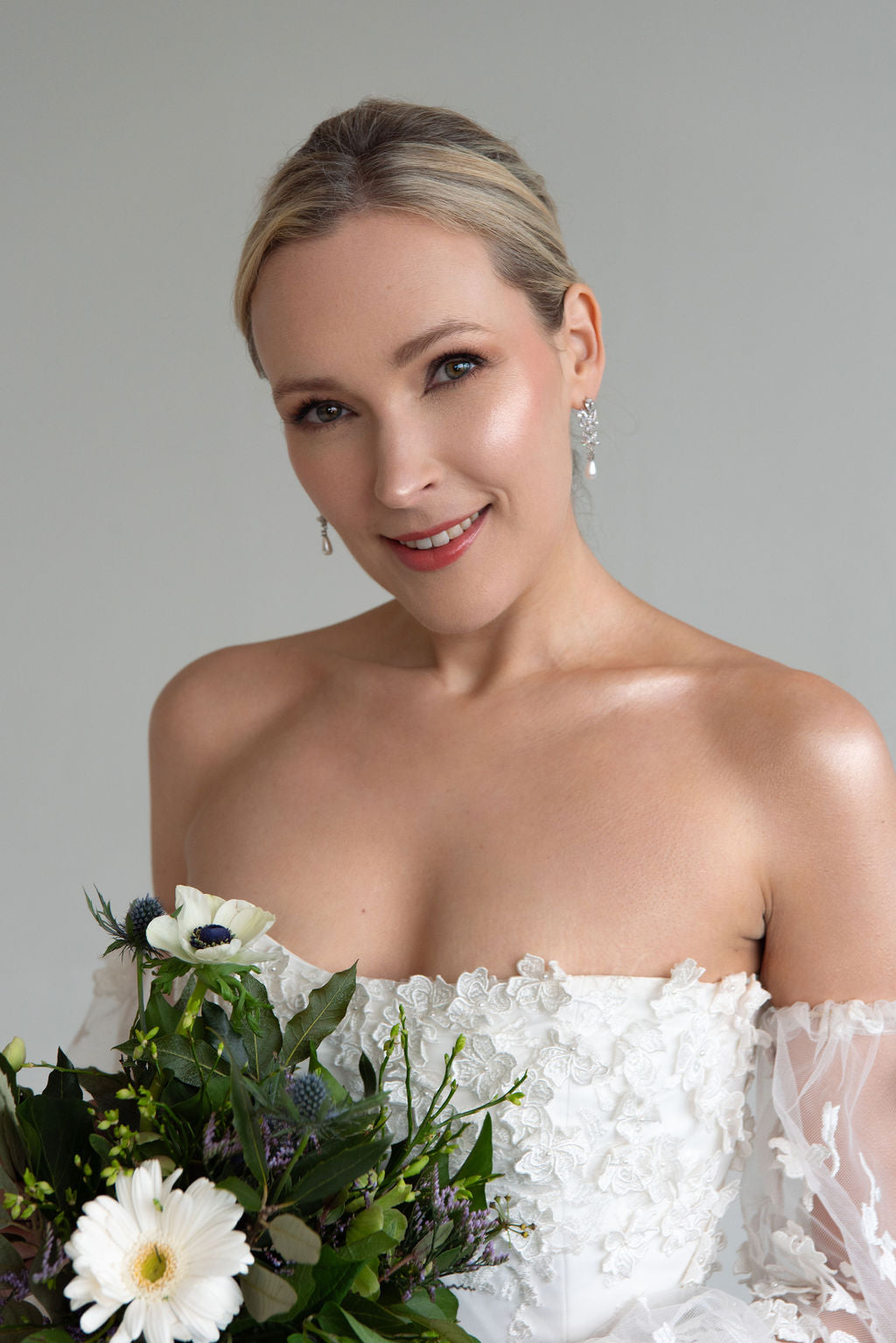 Intricate Pearl Drop Long Bridal Earrings