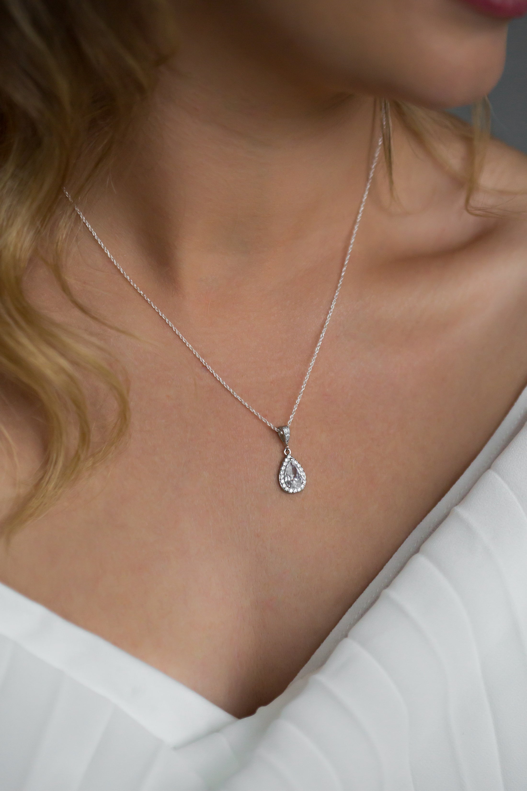Crystal Teardrop Bridal Jewellery Set