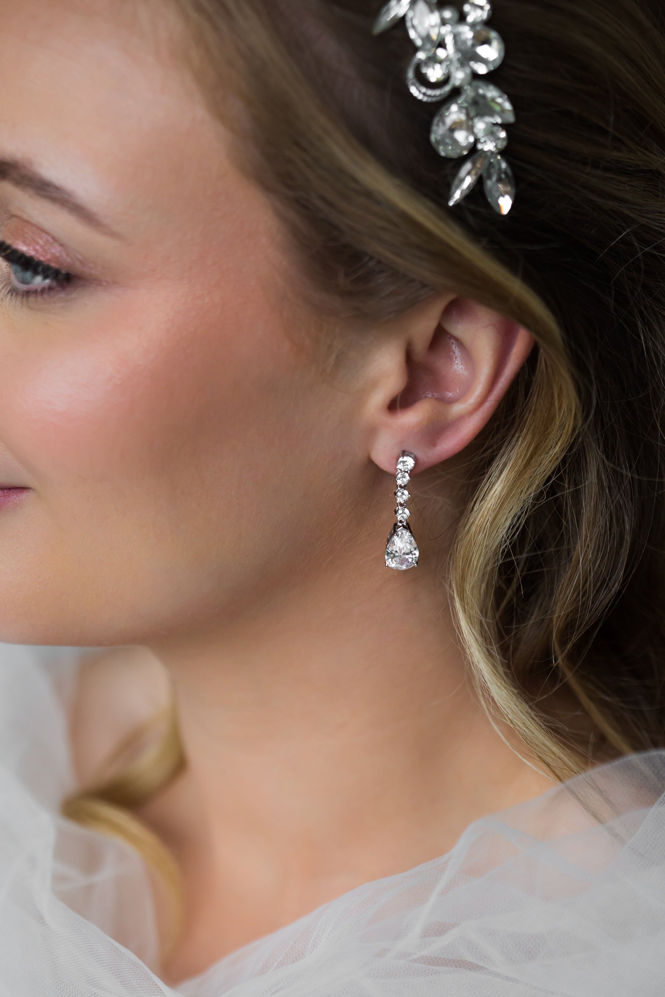Sterling Silver Long Teardrop Earrings
