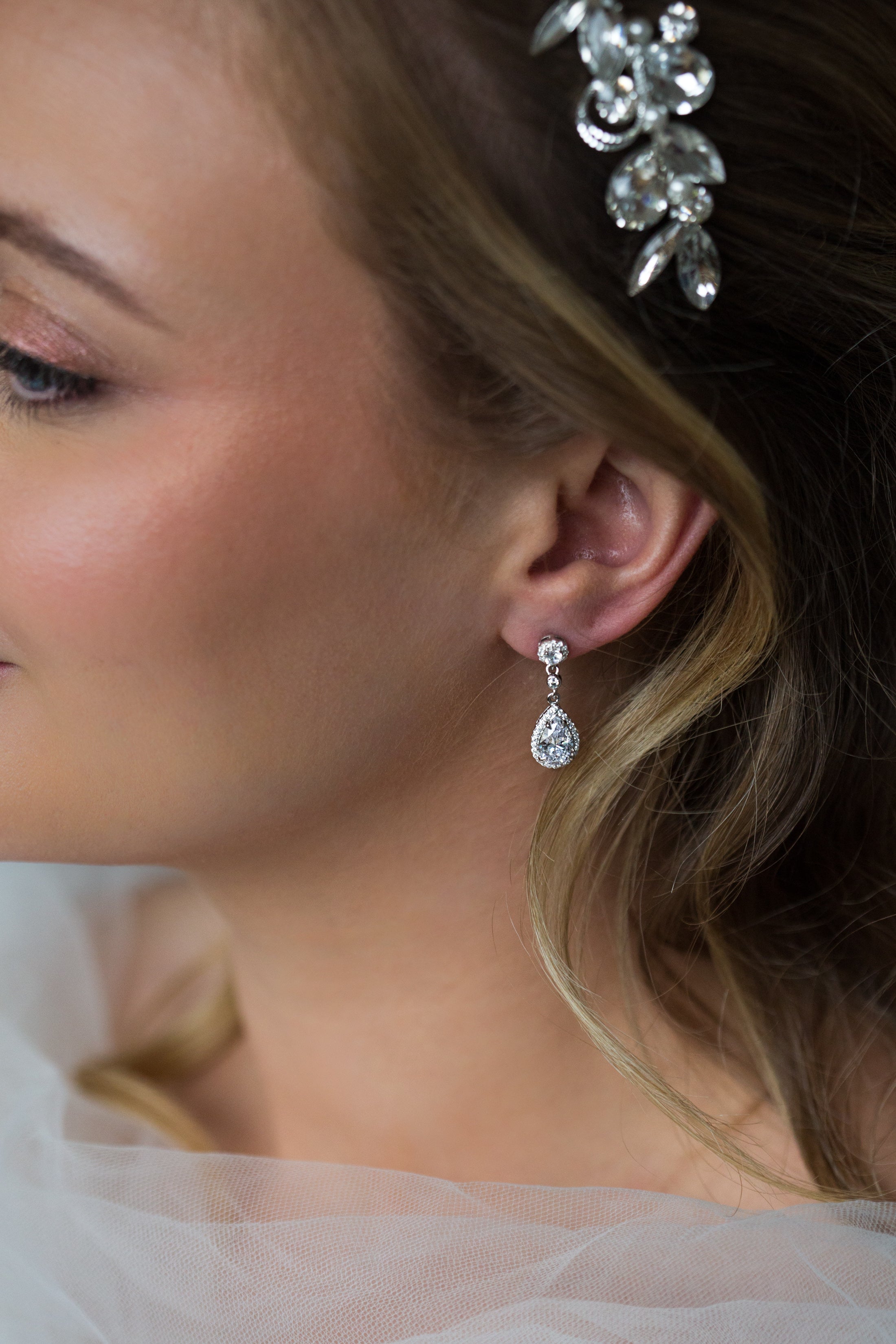 Sterling Silver Halo Jewellery Set