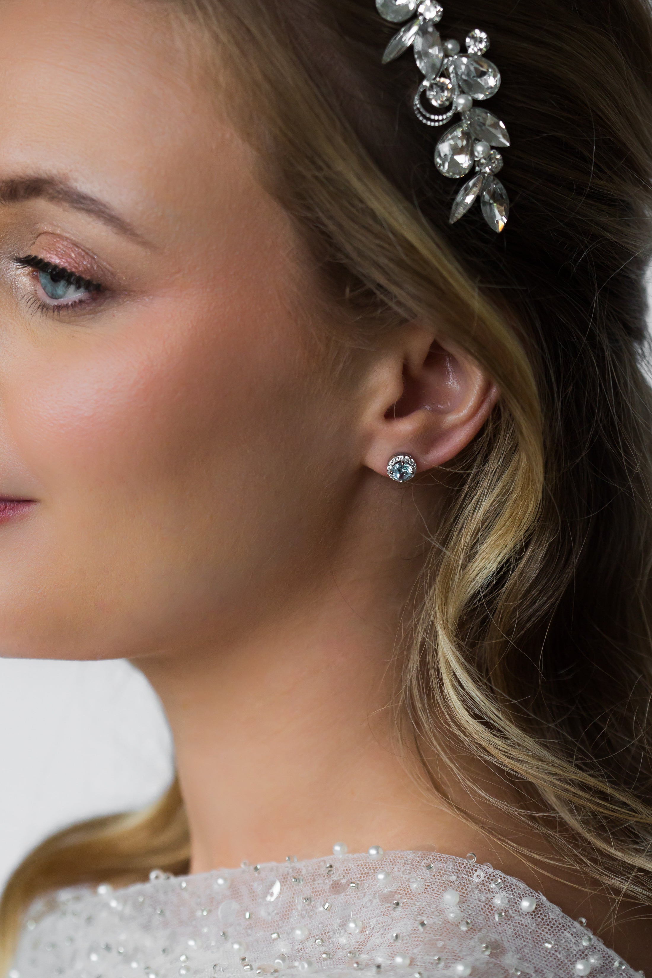 Sterling Silver Blue Topaz Stud