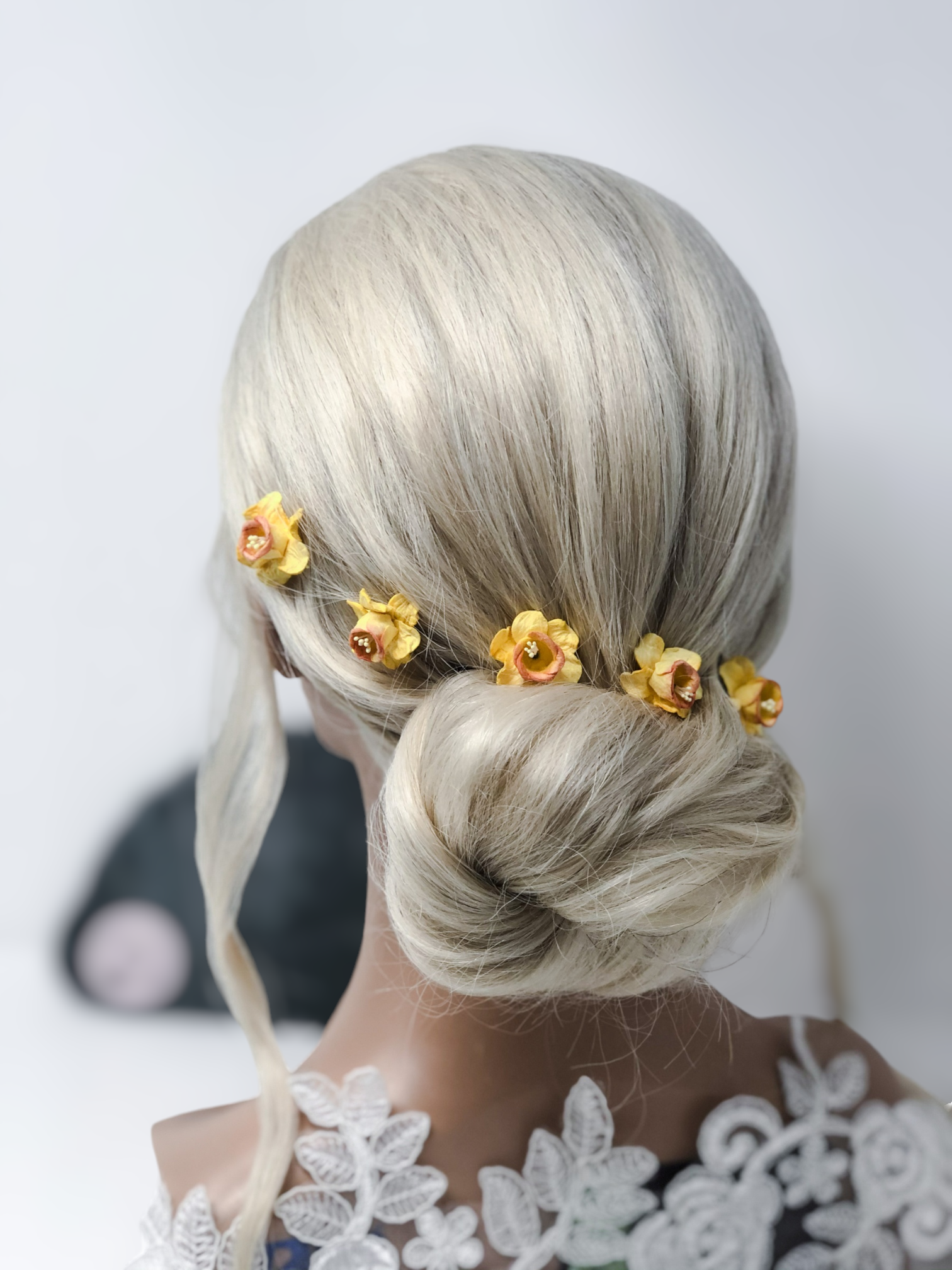 Daffodil Flower Hair Pins Bridesmaid | Bride | Flowergirls