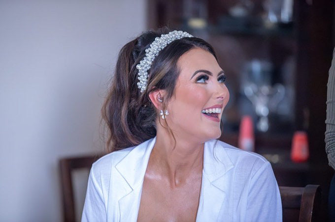 Pearl Cluster Bridal Headband