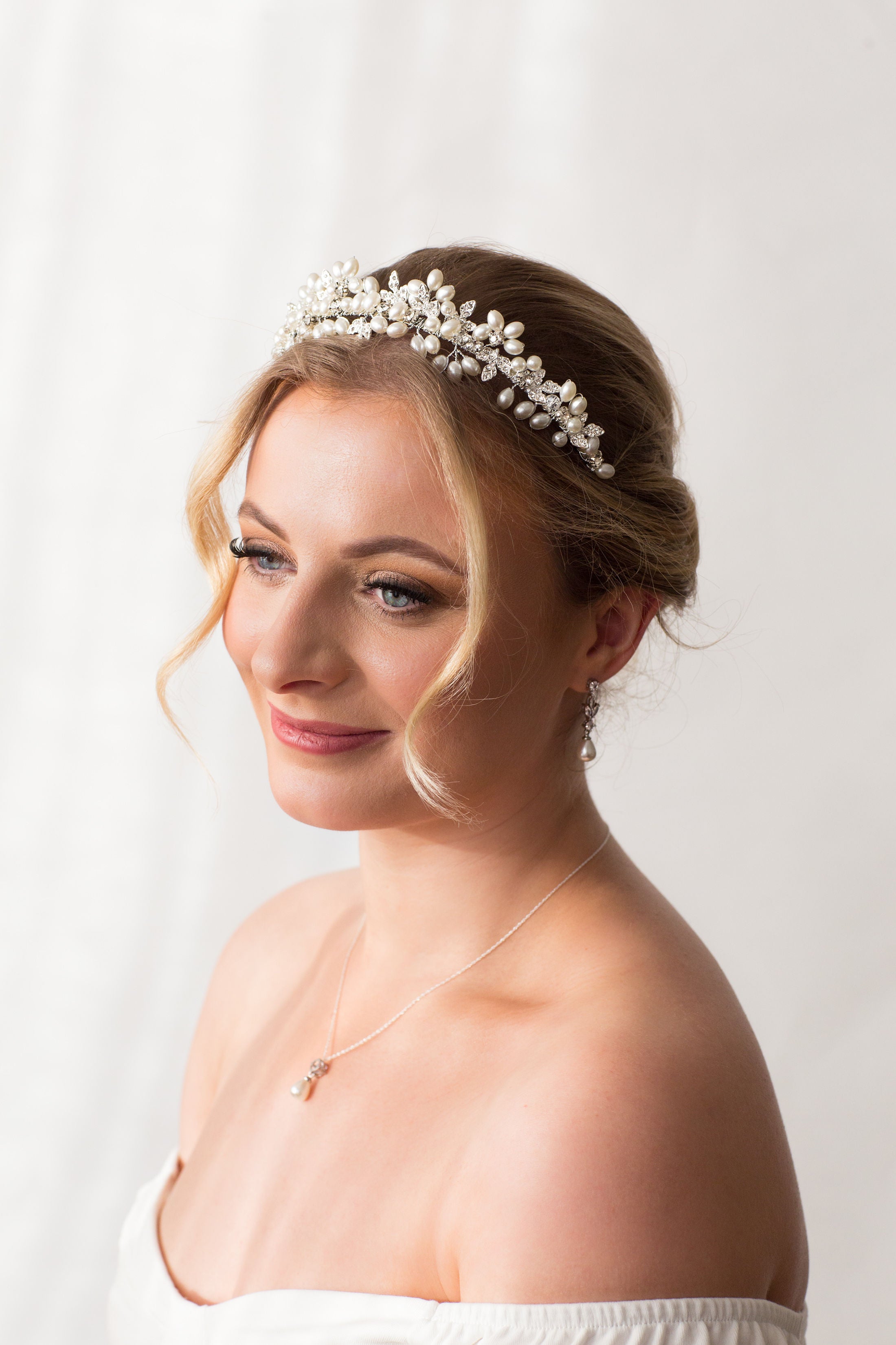 Pearl Drop Earring, Necklace and Bracelet Bridal Jewellery Set