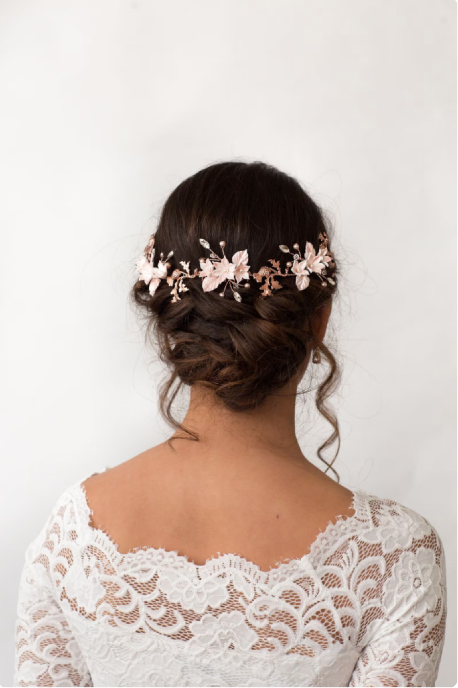 Thistle and Blush Flower Hair Vine Comb