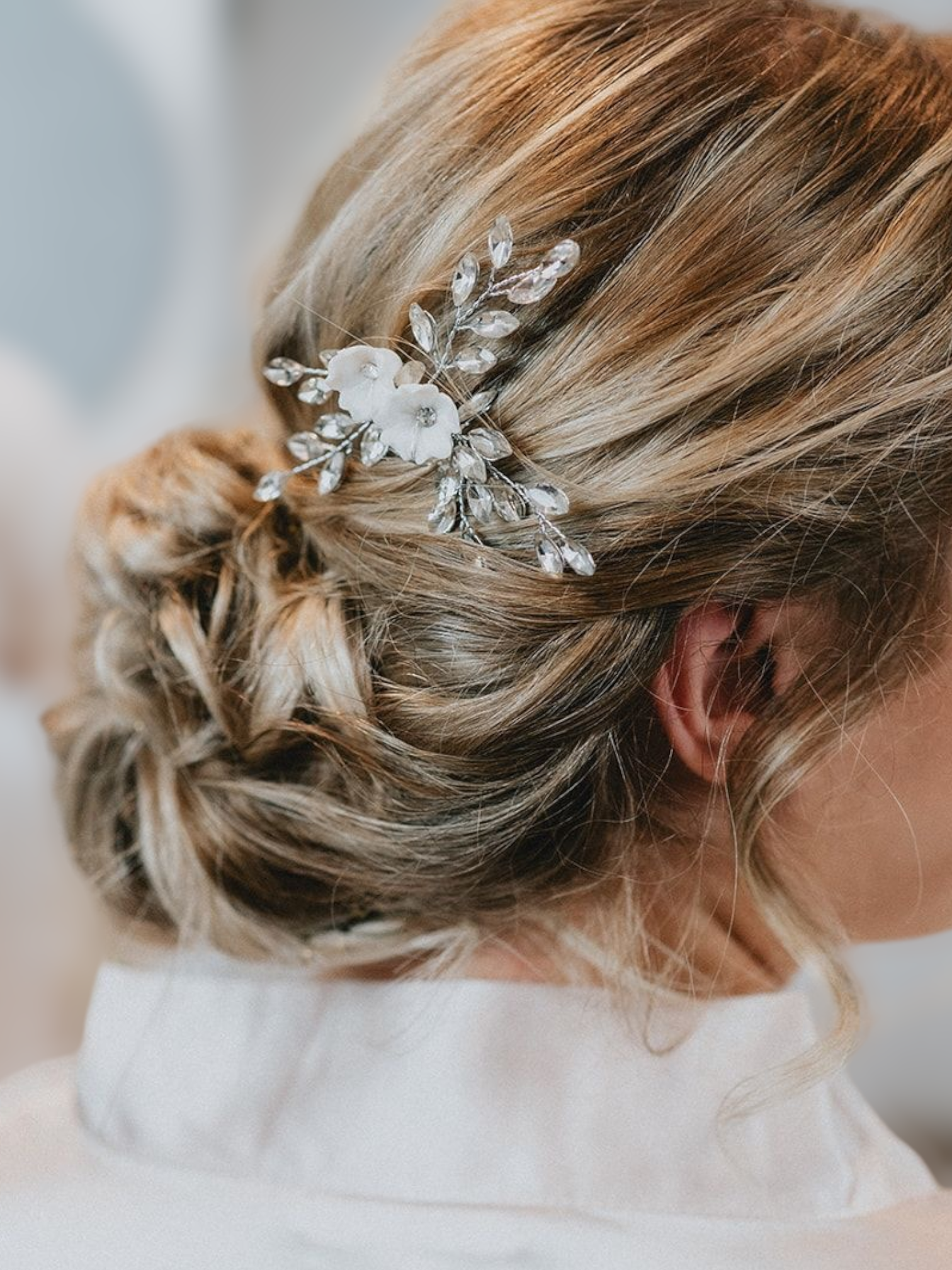 Clay Flower Bridal or Bridesmaid Hair Pin