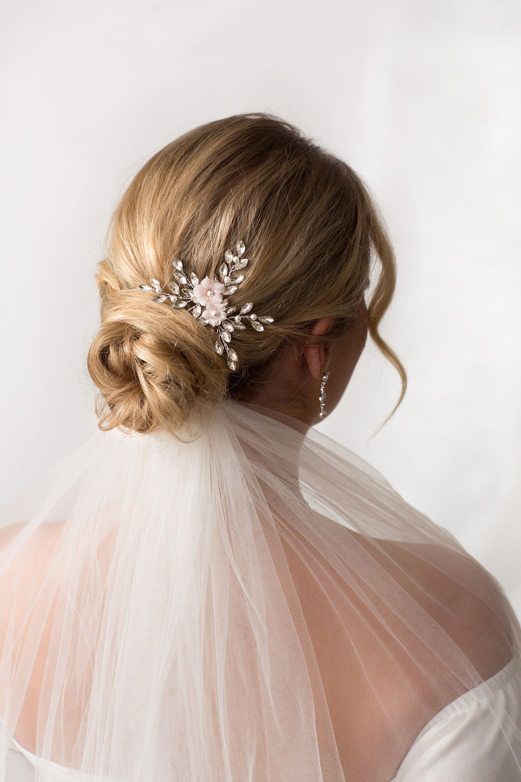 Pink Clay Flower Hair PIn