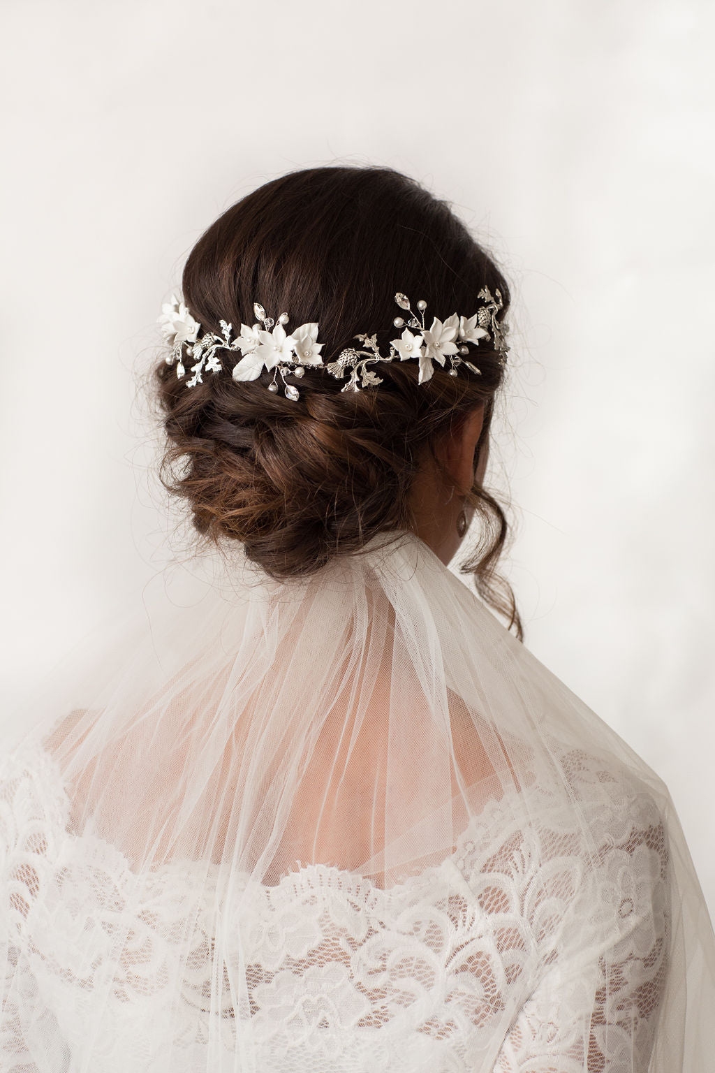 Thistle and Clay Flower Hair Vine Comb