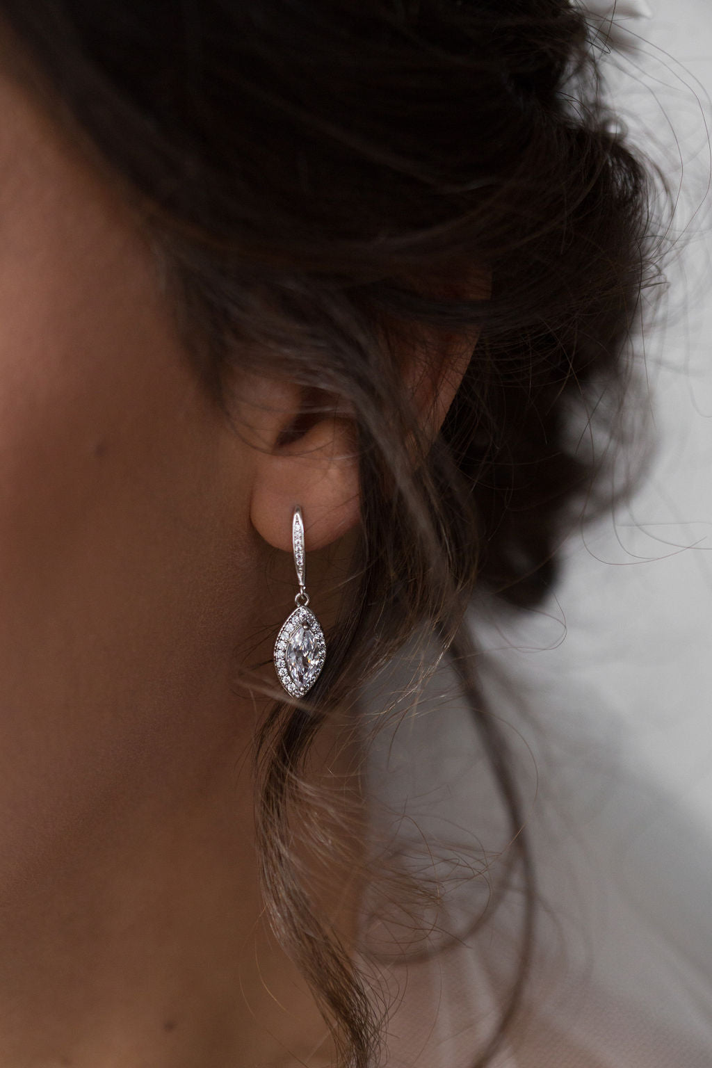 Marquise Drop Small Bridal Earrings
