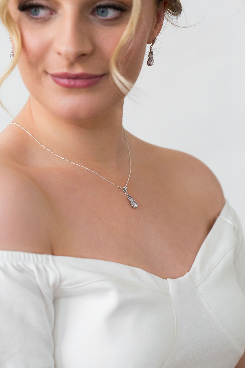 Delicate Crystal Drop Bridal Jewellery Set