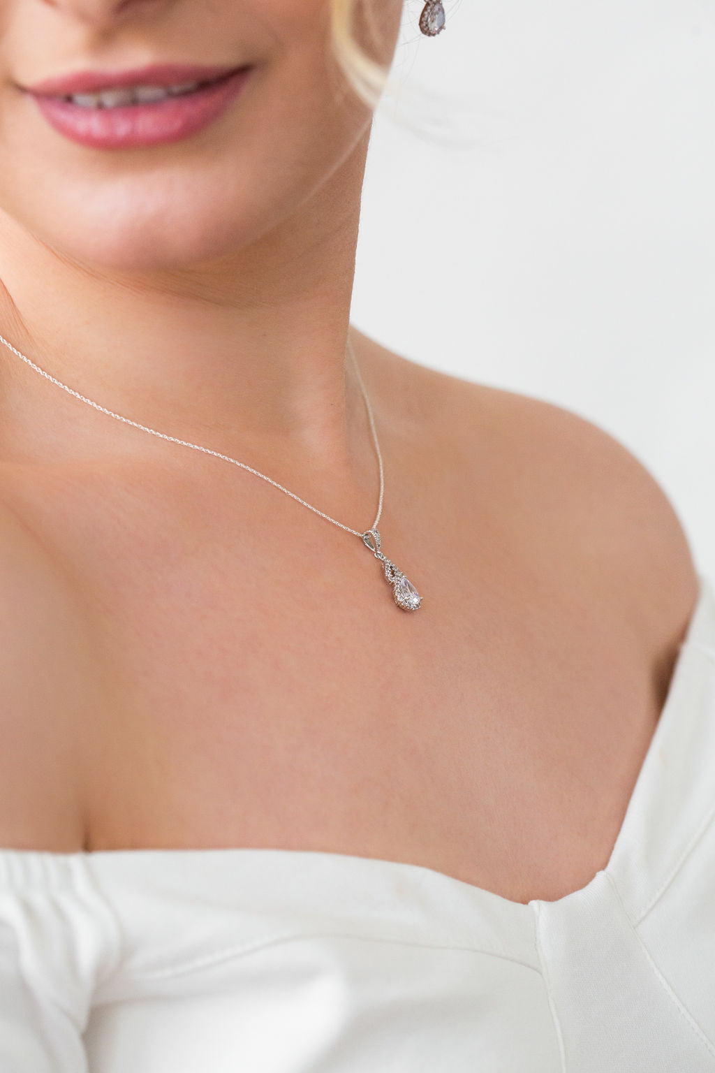 Delicate Crystal Drop Bridal Jewellery Set
