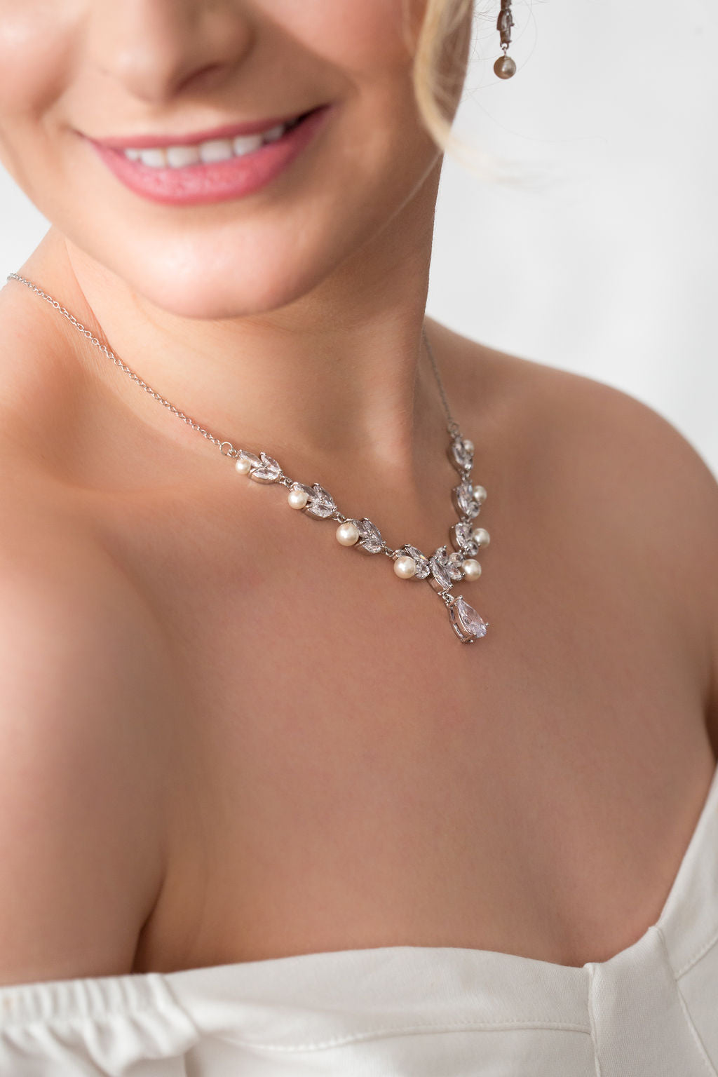 Crystal and Pearl Bridal Jewellery Set