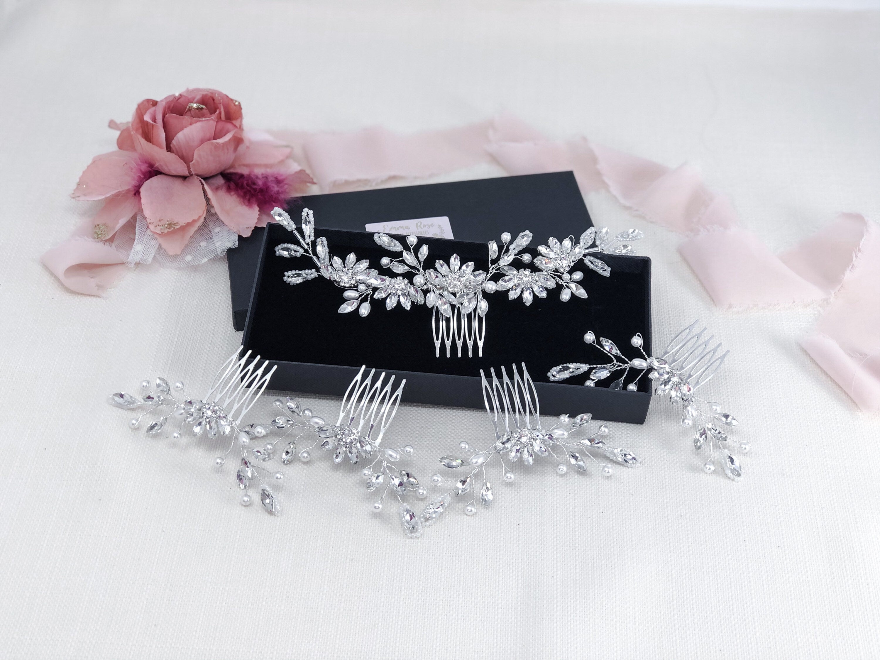 Small Bridal Hair Comb, Bridesmaid Comb, Silver Wedding Hair Pin, Bridal Hair Accessory