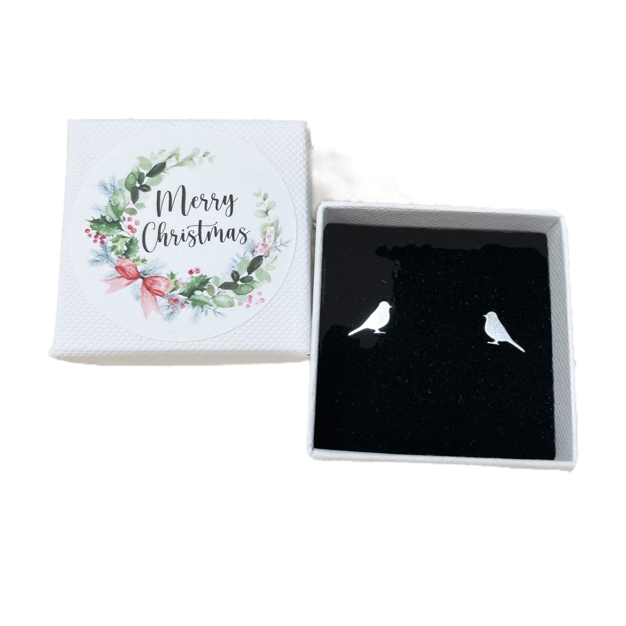 Christmas Earrings - Robin Bird Earrings | Stocking Filler - Sterling Silver Studs - Gift - Jewellery
