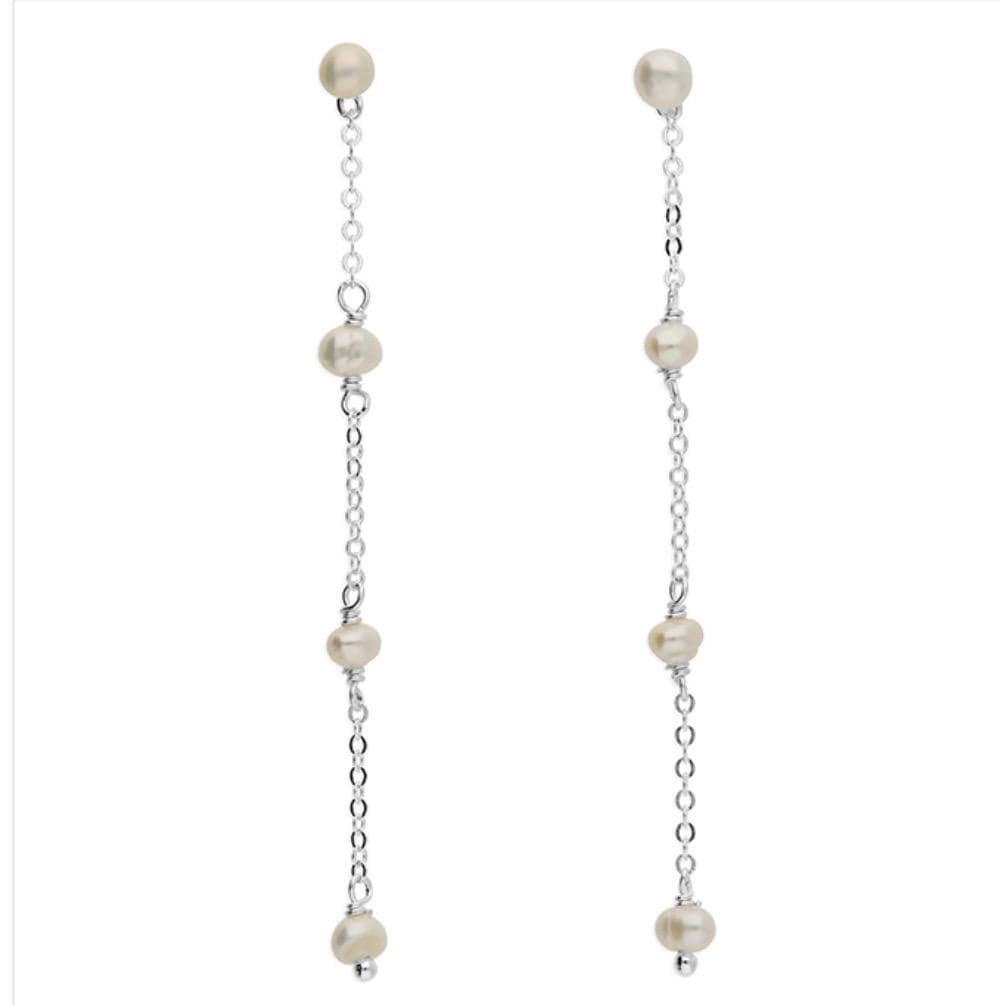 Long Pearl Drop Bridal Earrings | Freshwater Pearl | Bride | Wedding Earrings | Bridal Jewellery | Gift | Occasion