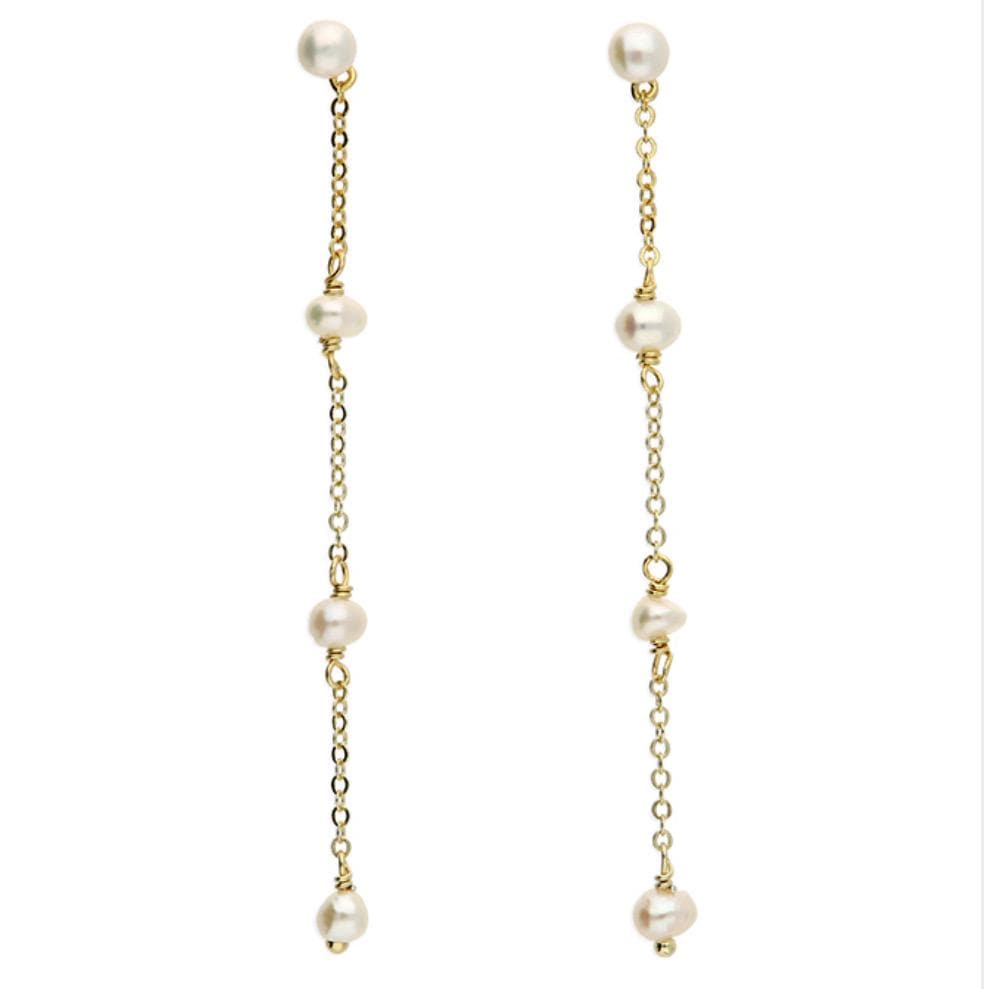 Long Pearl Drop Bridal Earrings | Freshwater Pearl | Bride | Wedding Earrings | Bridal Jewellery | Gift | Occasion