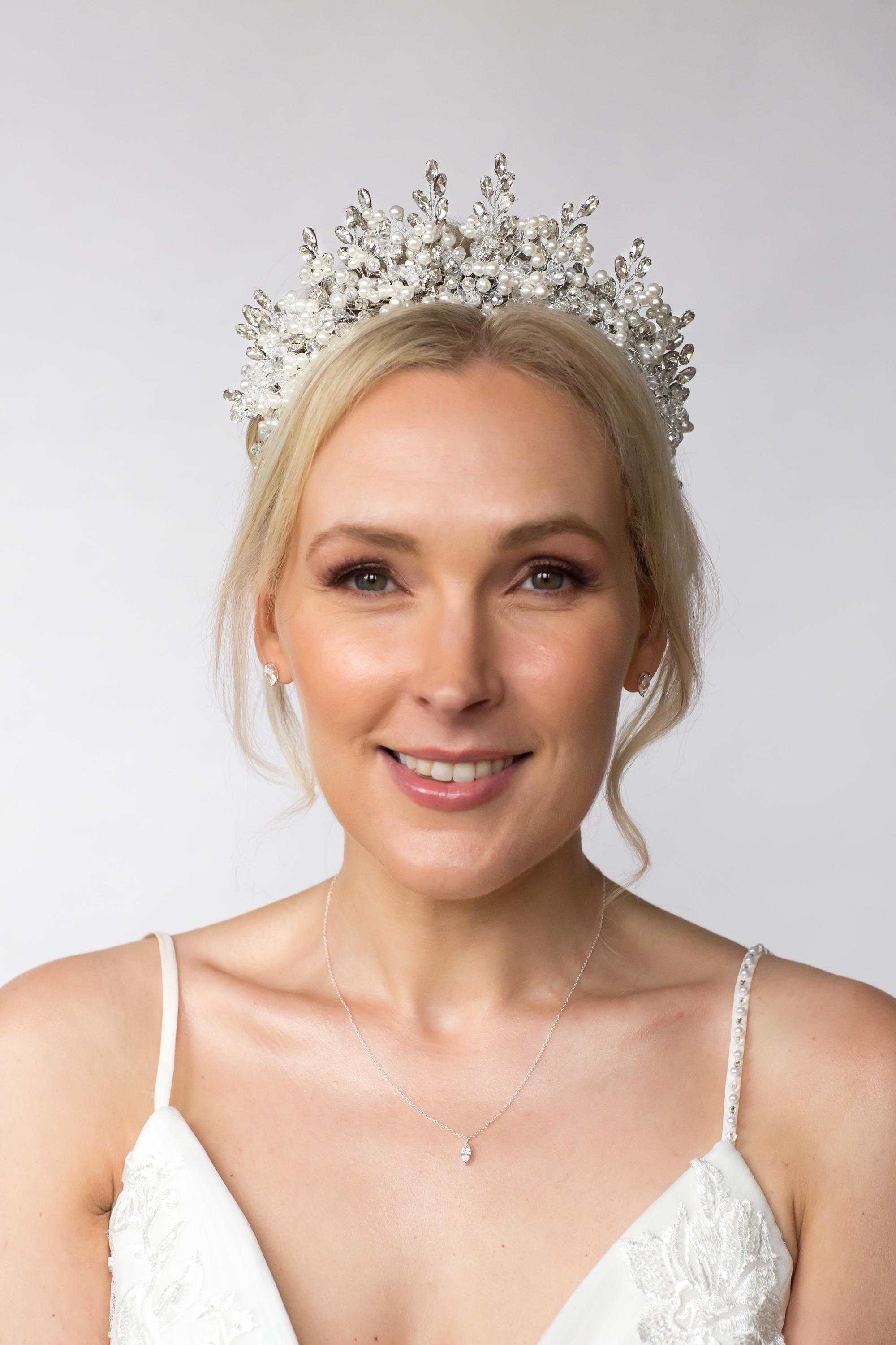Bridal Crown | Large Pearl Tiara | Bride | Wedding | Headband