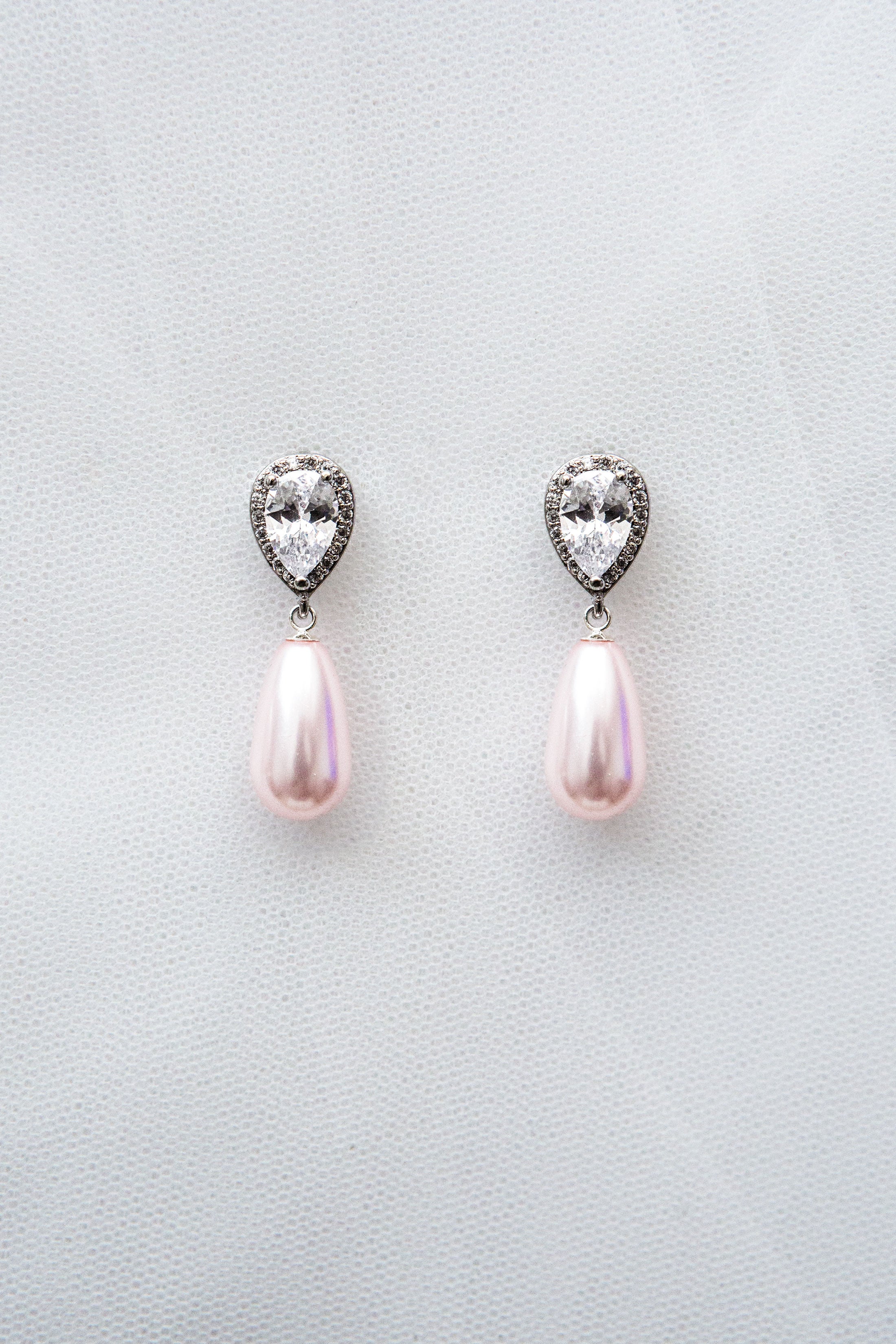 Pink Teardrop Pearl Bridal Jewellery