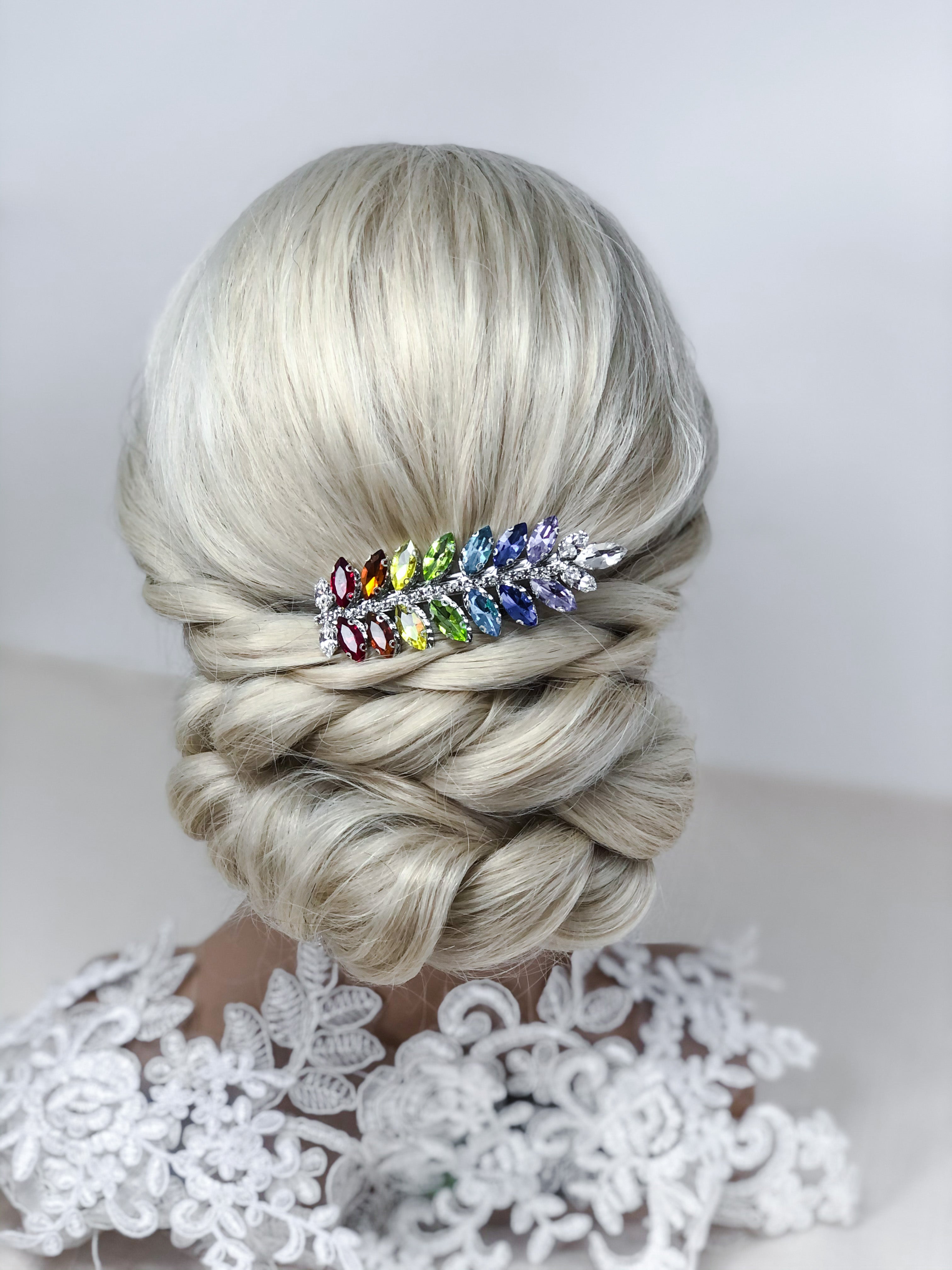 Crystal Rainbow Bridal Comb
