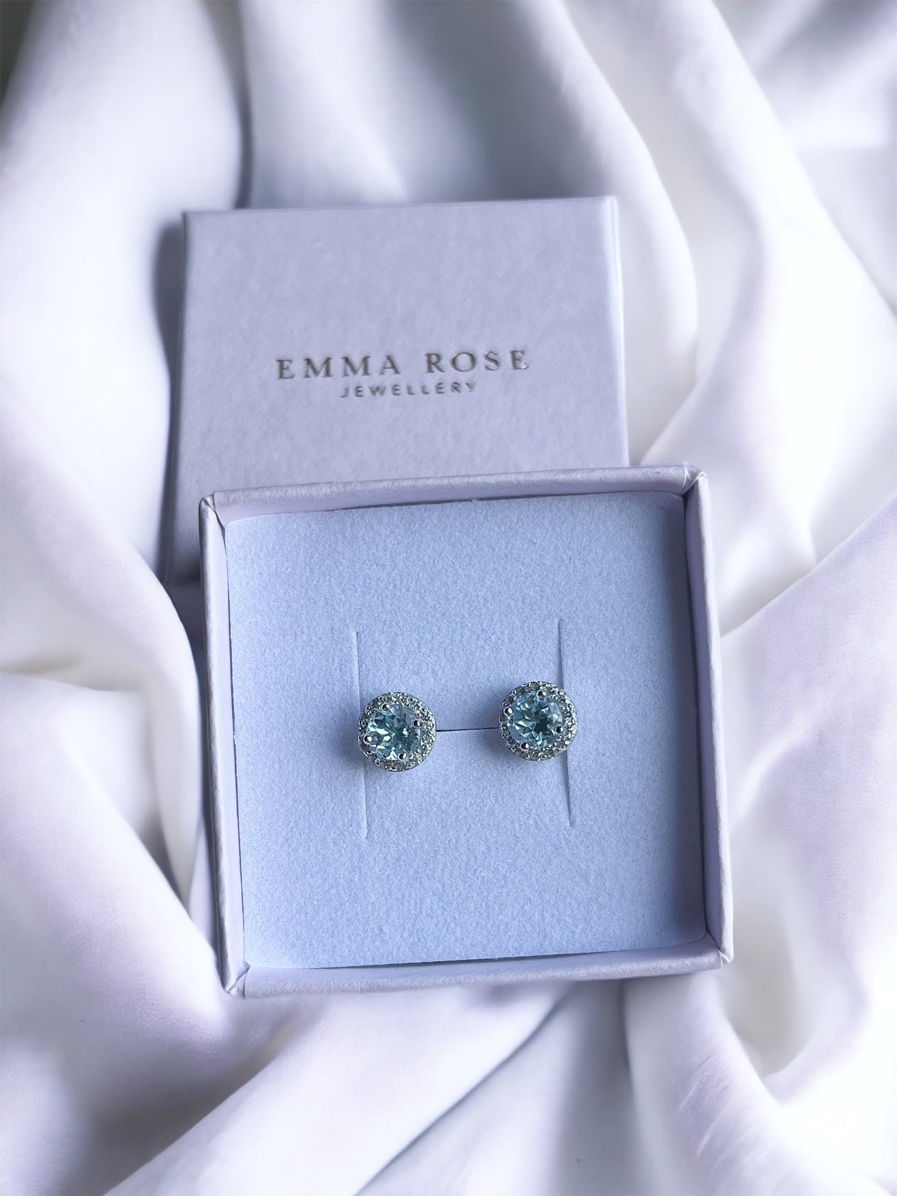 Sterling Silver Blue Topaz Stud