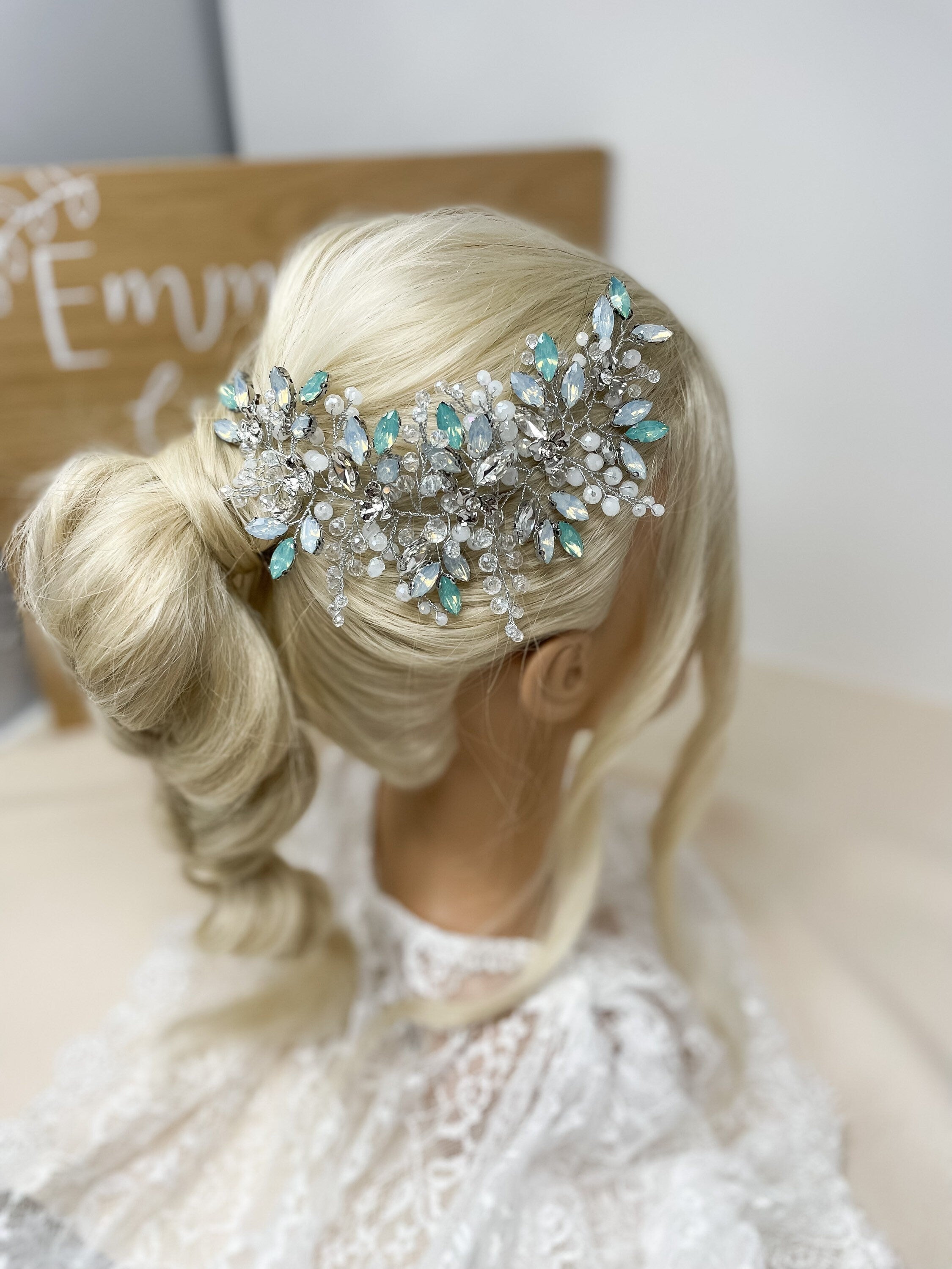 Large Blue Opal Hair Vine