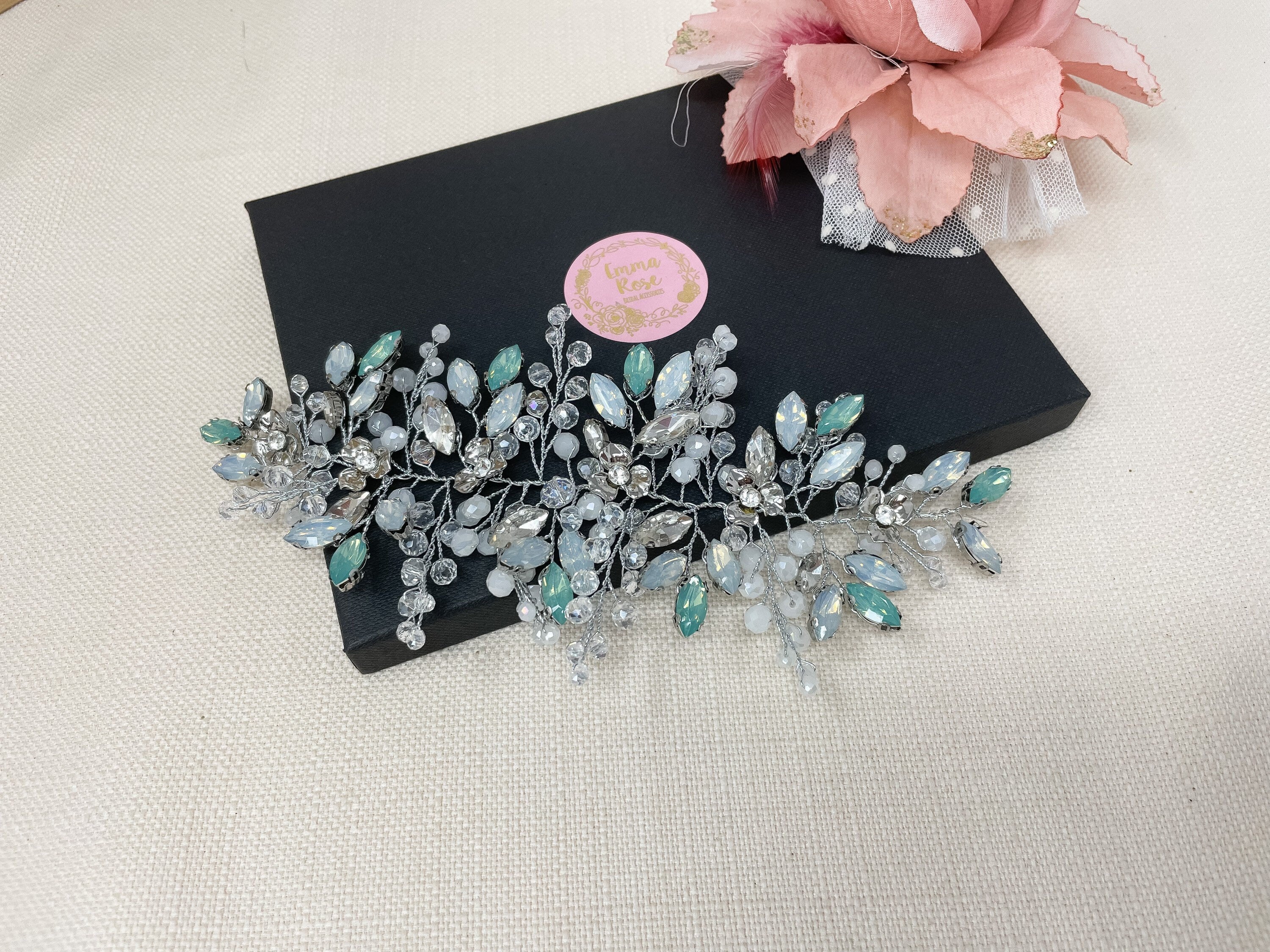 Large Blue Opal Hair Vine