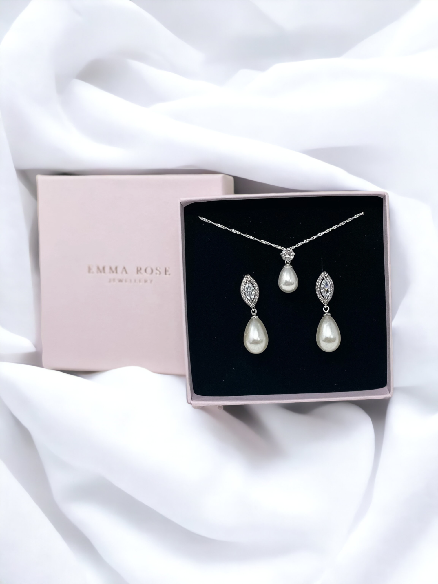 Pearl Marquise Bridal Jewellery Set
