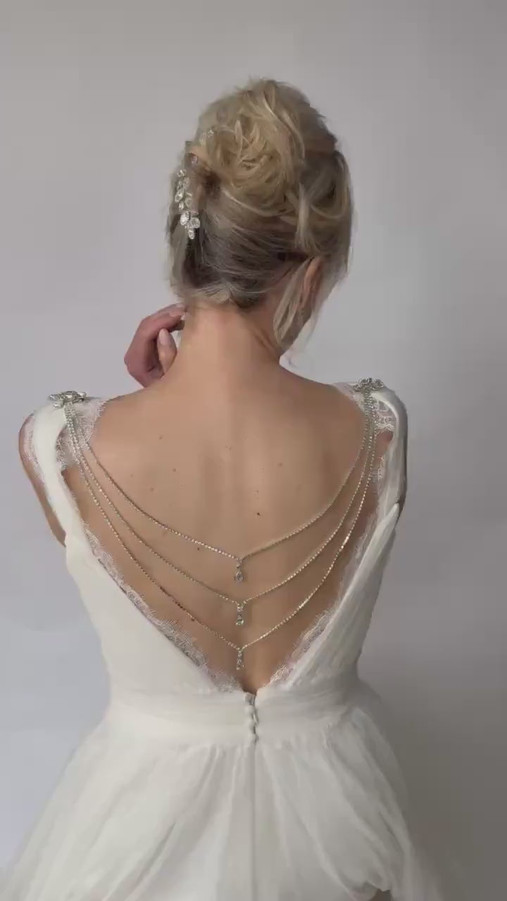 Crystal Bridal Dress Back drape | Dress Jewellery | Shoulder Jewellery | Bridal Jewellery