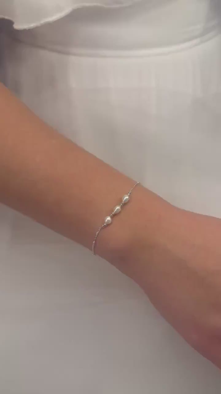 Pearl Bracelet | Freshwater Pearl | Bride | Wedding | Bridal Jewellery | Gift | Occasion Sterling Silver