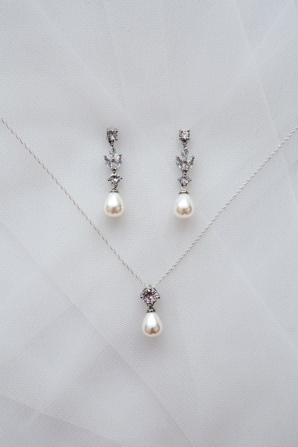 Pearl Drop Bridal Jewellery Set
