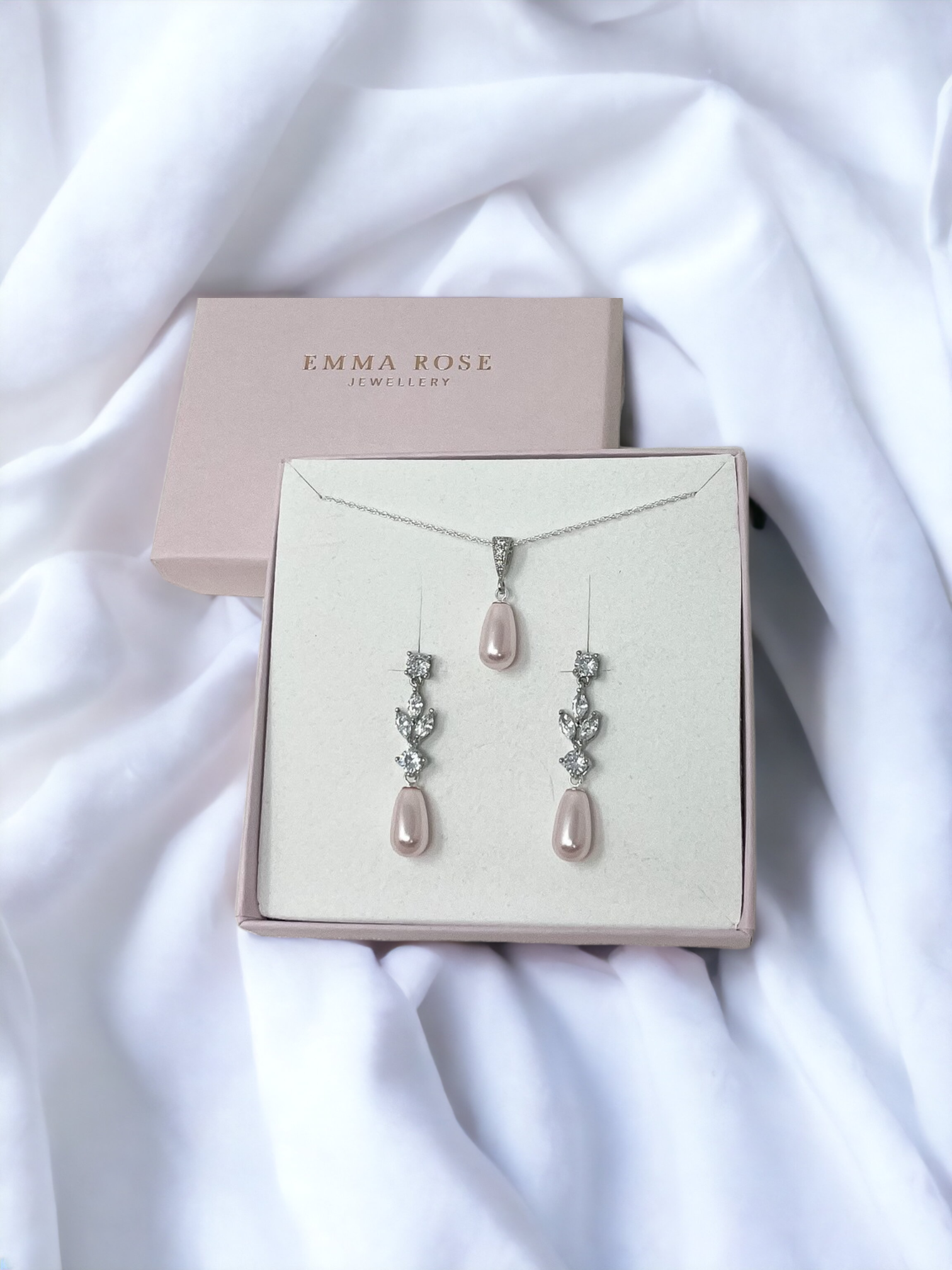 Small Pink Pearl Drop Pendant Necklace
