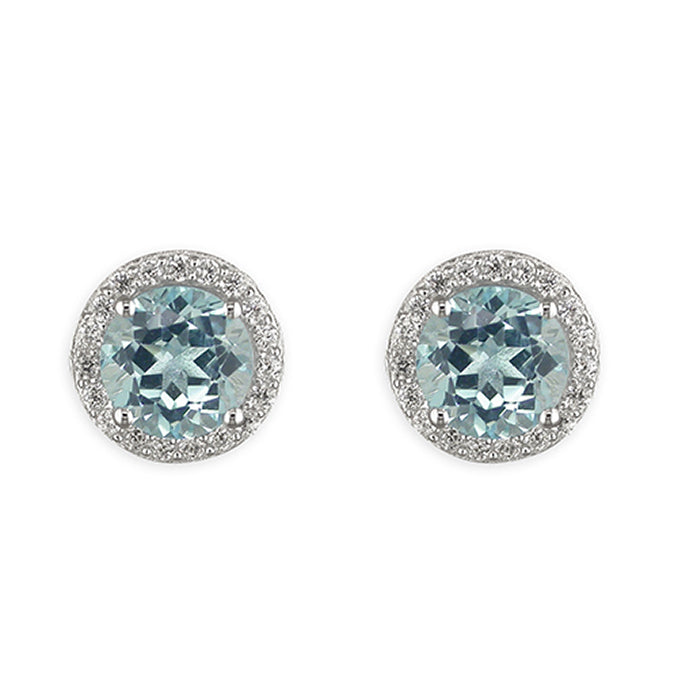 Sterling Silver Blue Topaz Stud
