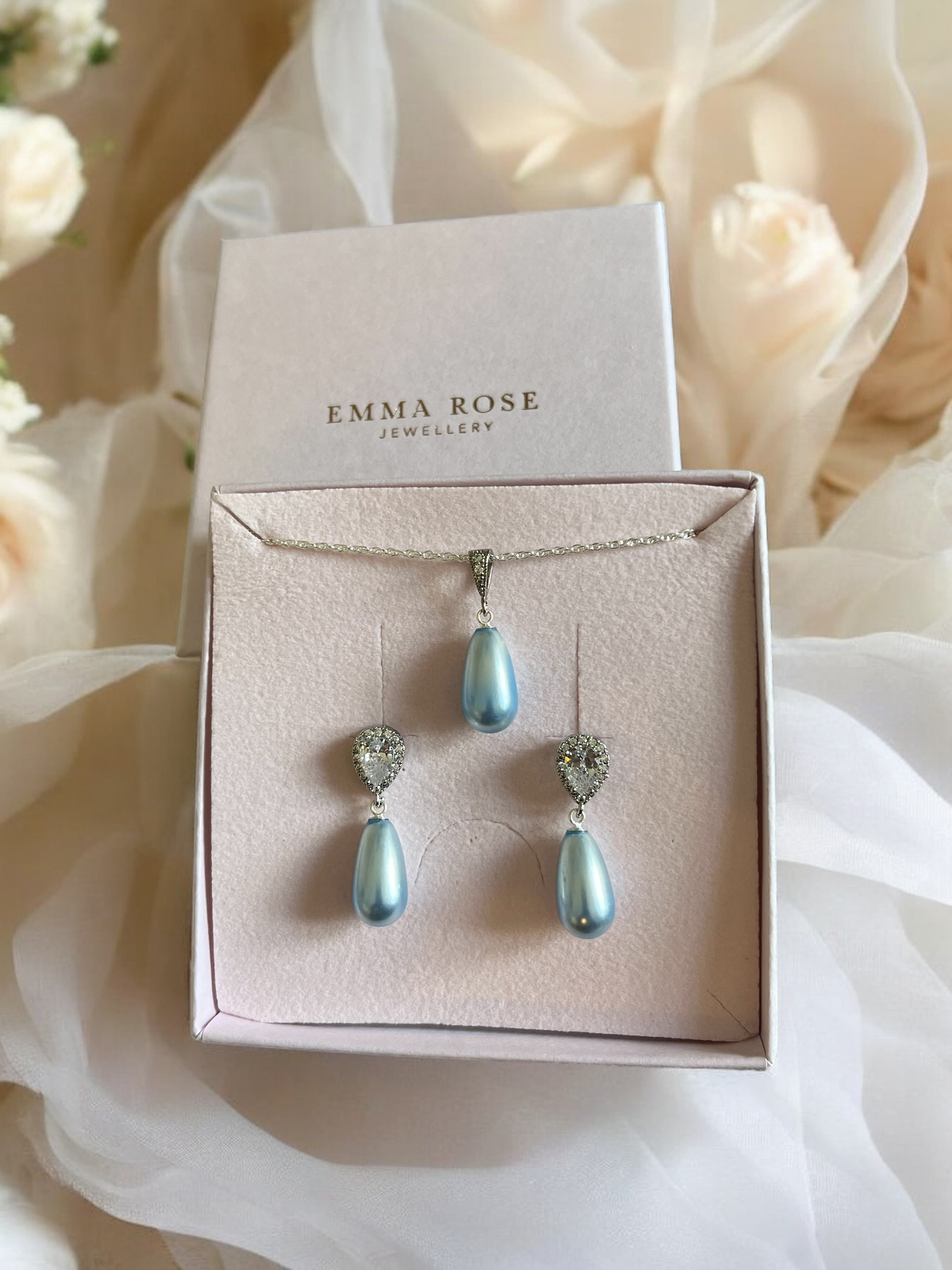 Introducing Our Limited Edition Baby Blue Pearl Jewelry Set