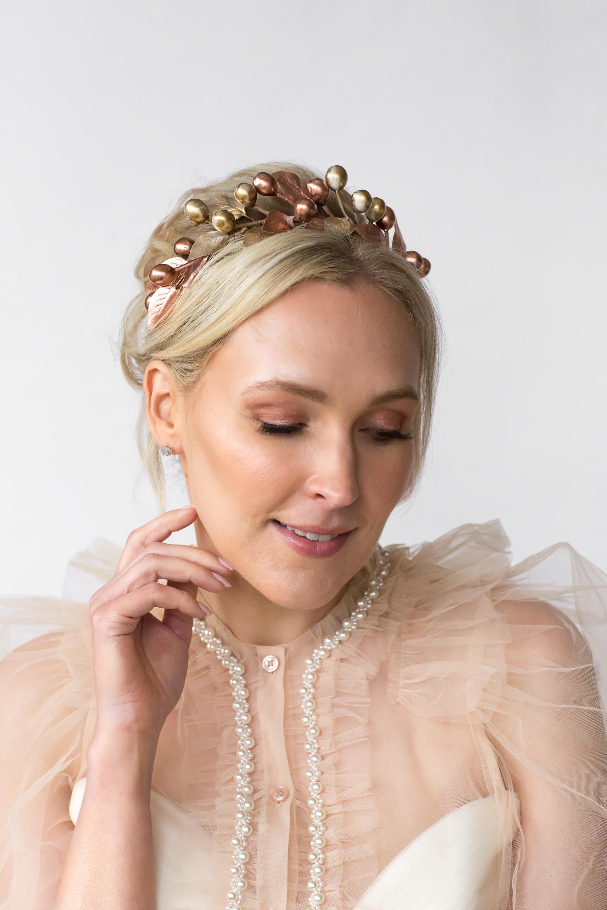 Autumnal golden bridal crown 