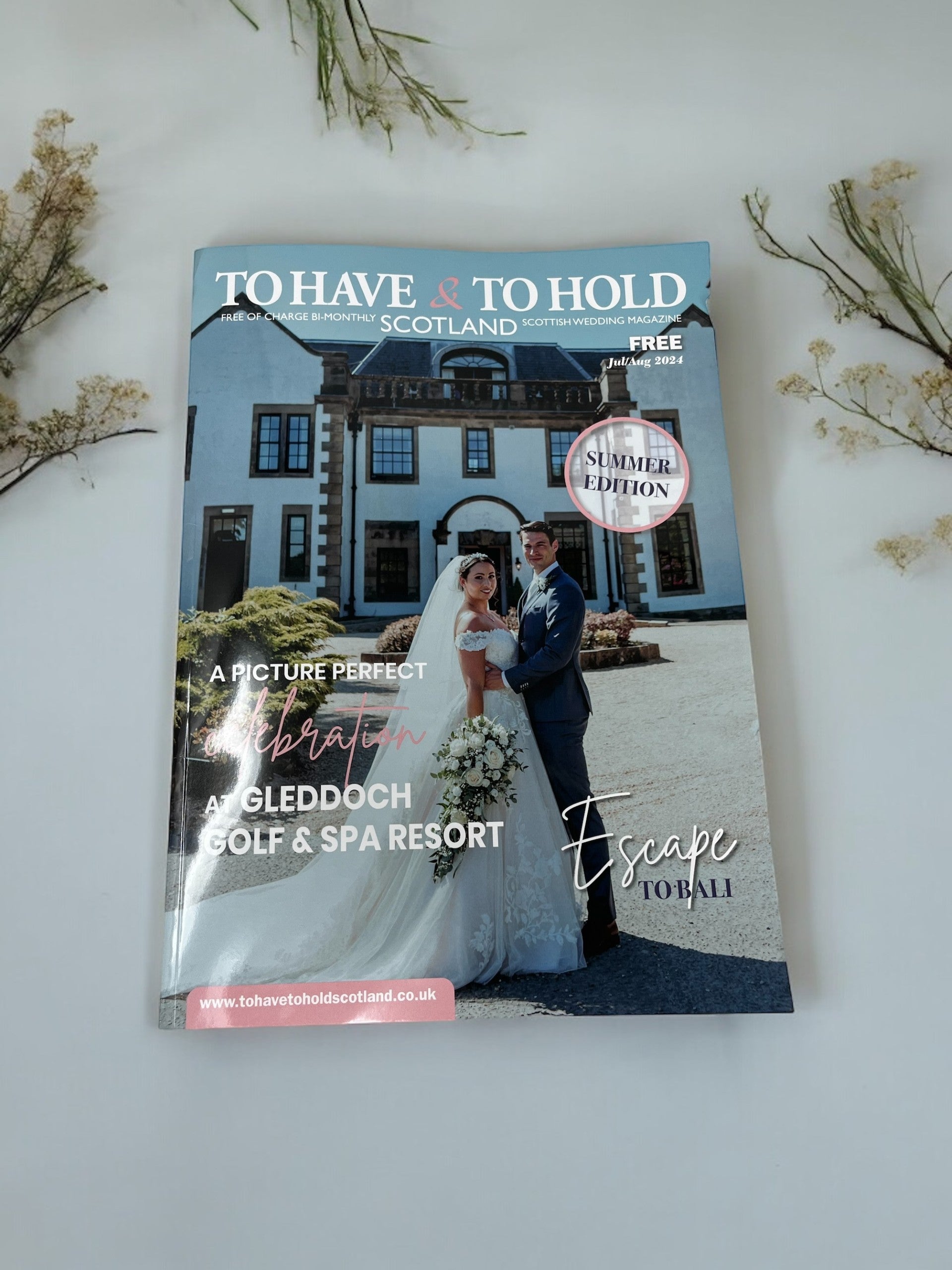 A Sparkling Feature in "To Have and To Hold Scotland" Wedding Magazine