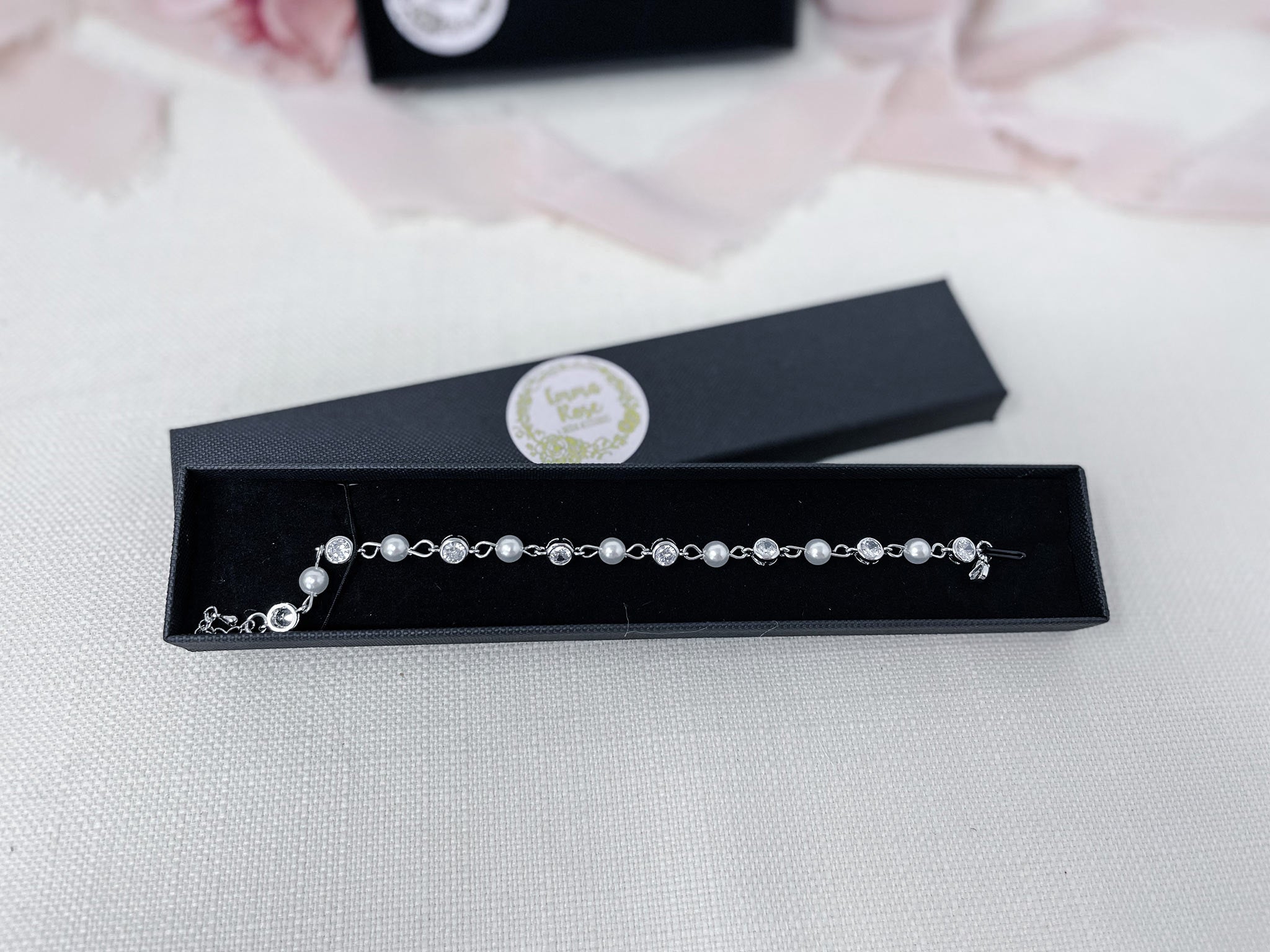 Crystal and Pearl Bride or Bridesmaid Bracelet