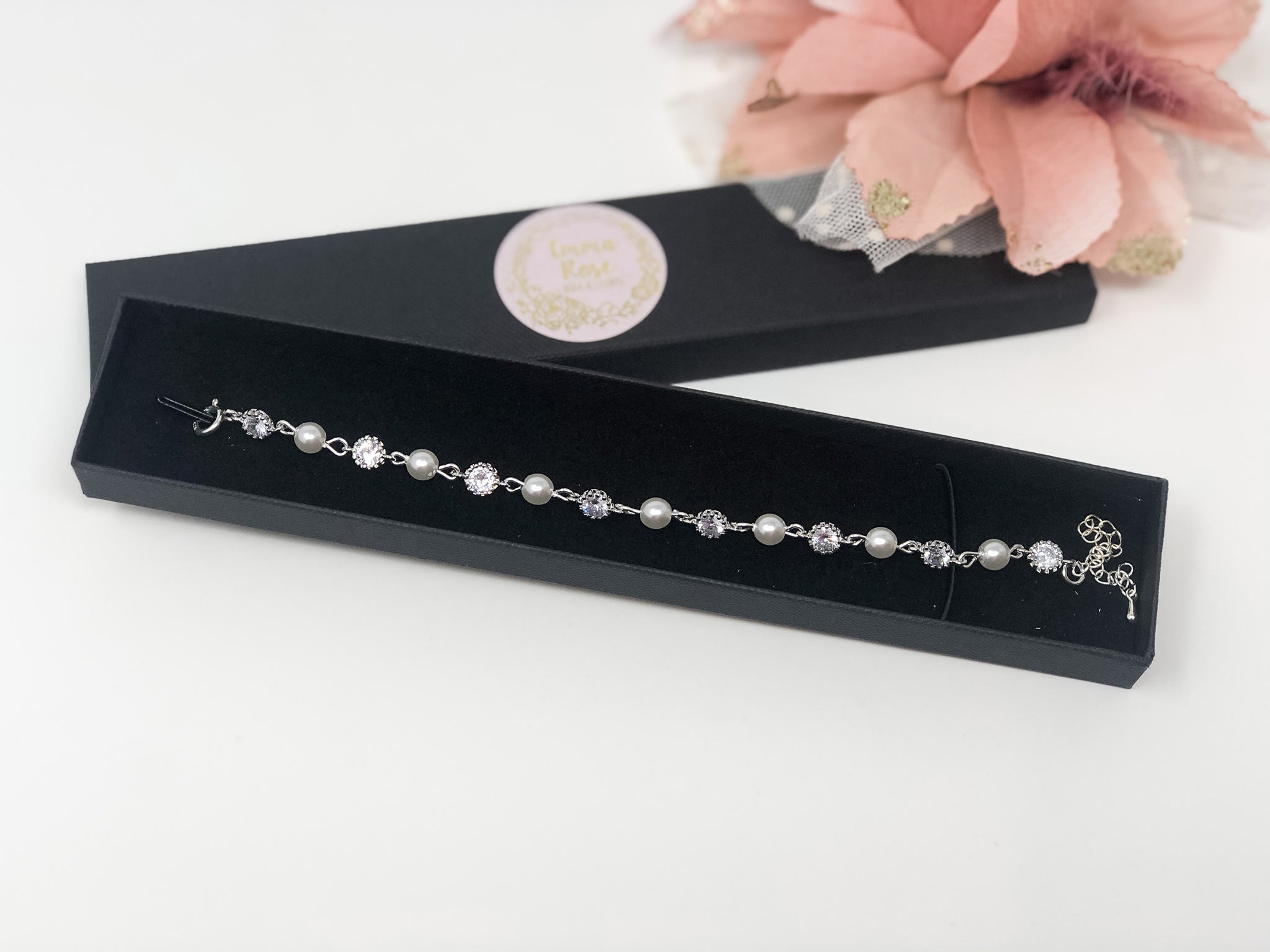 Crystal and Pearl Bride or Bridesmaid Bracelet