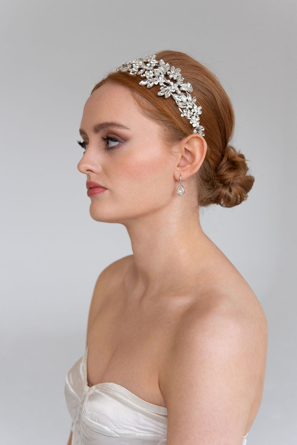 Side Tiara Statement Crystal Bridal Headband