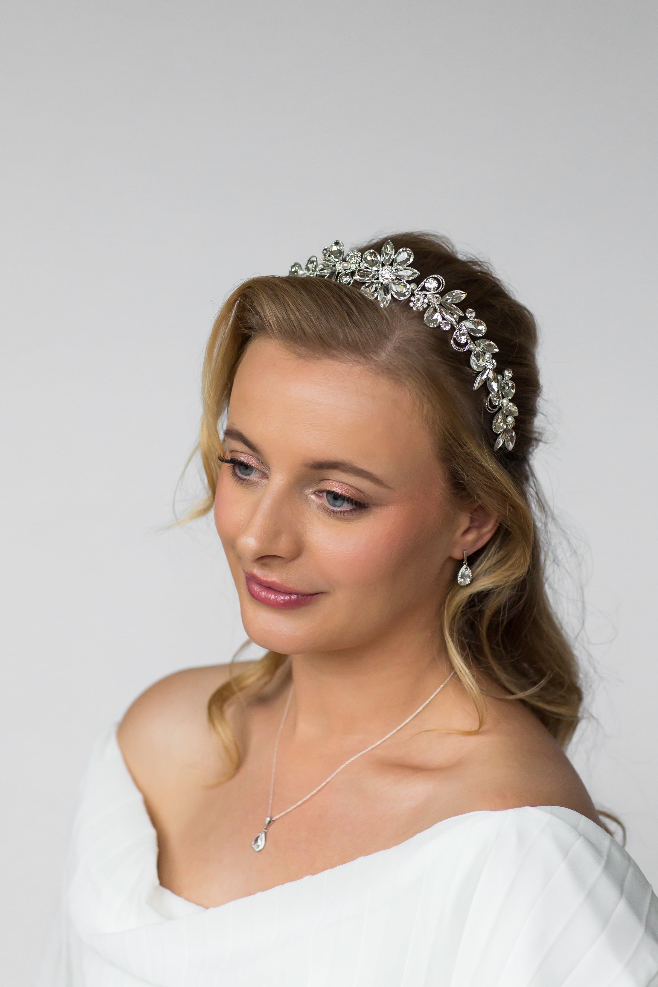 Silver Crystal Bridal Crown Tiara