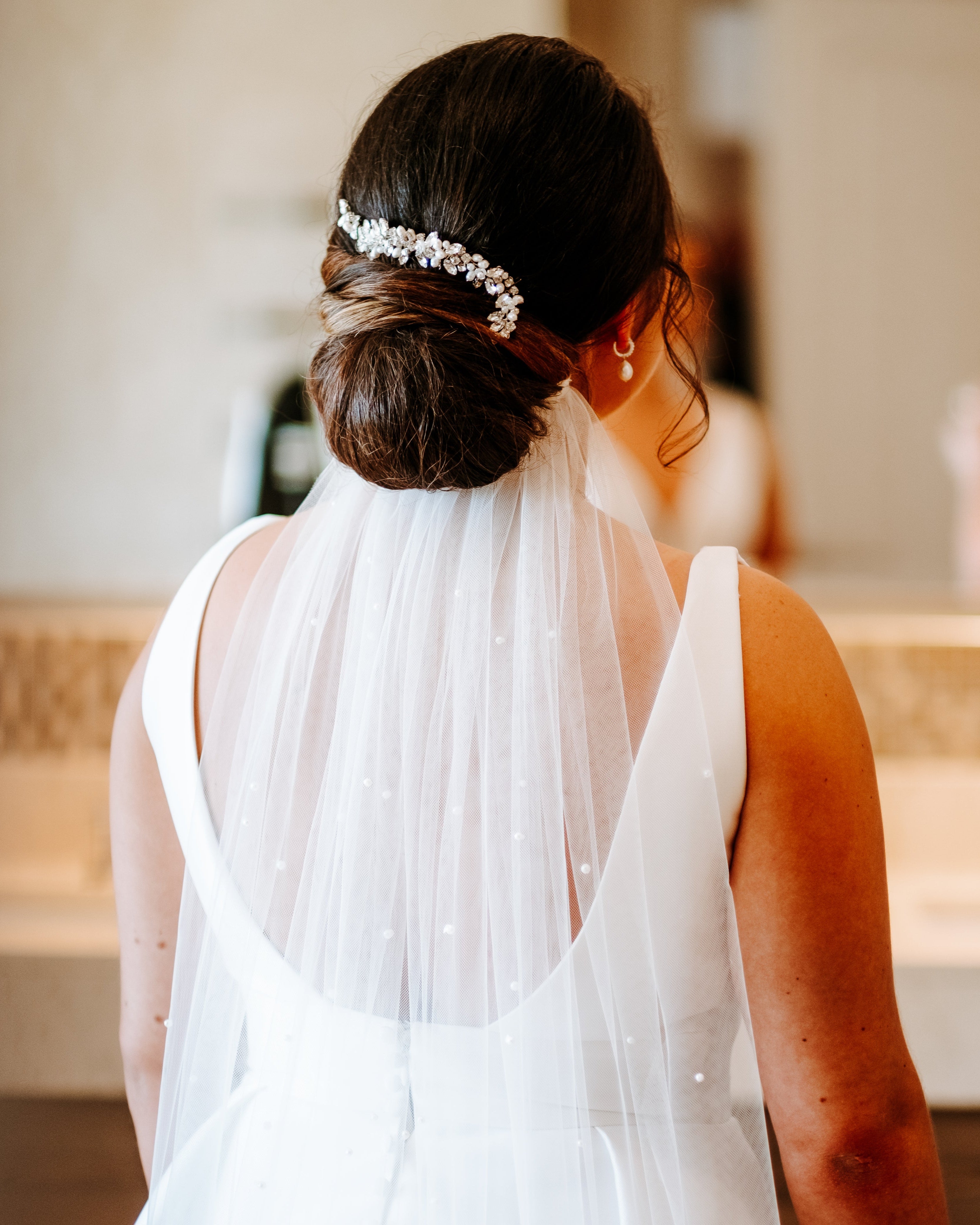 Long Freshwater Pearl Bridal Comb