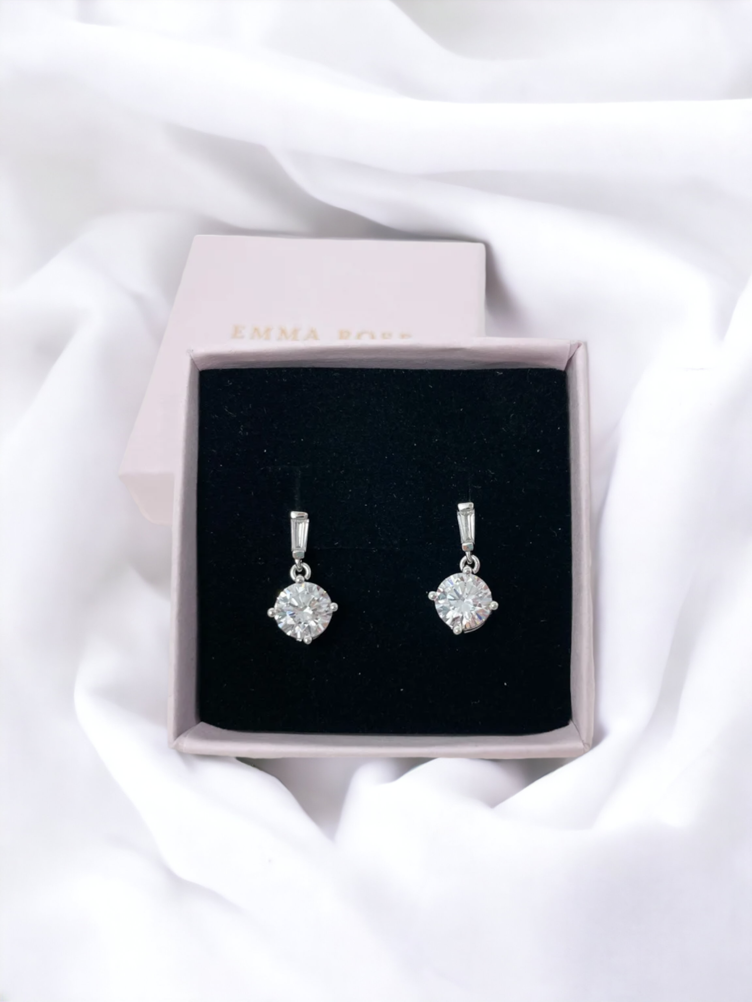 Round CZ Sterling Silver Earrings