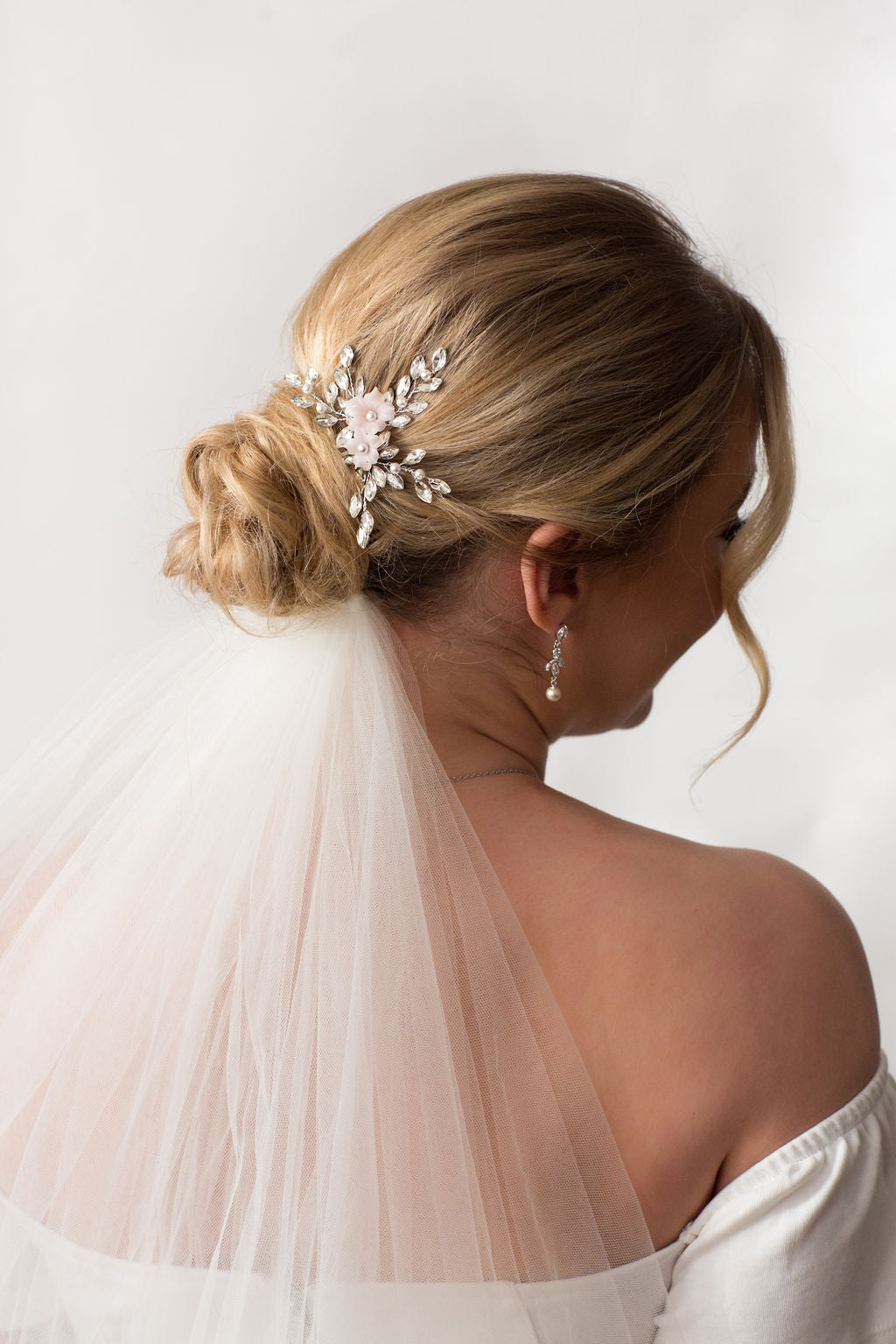 Pink Clay Flower Hair PIn