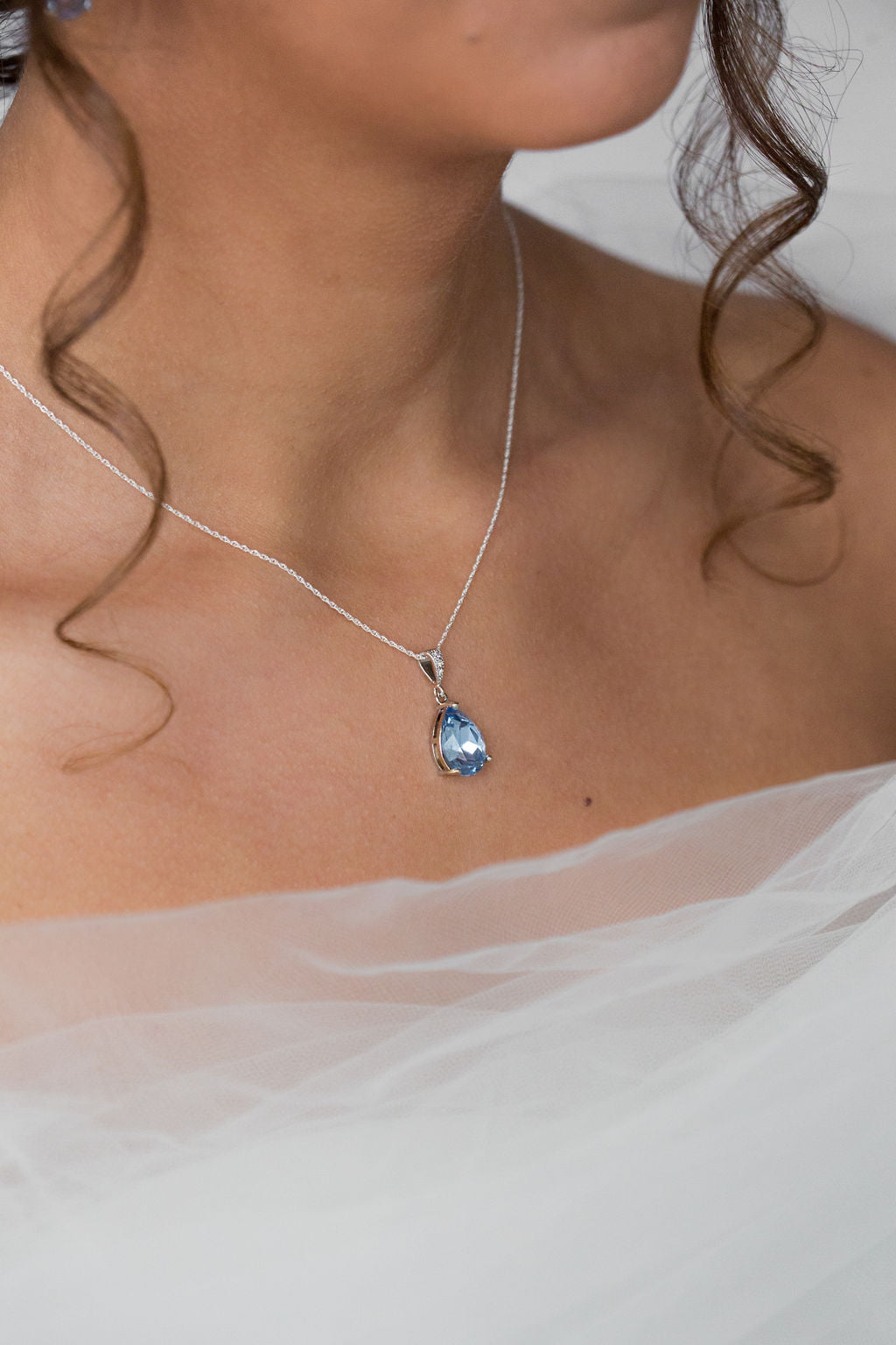 Sapphire bridal clearance necklace