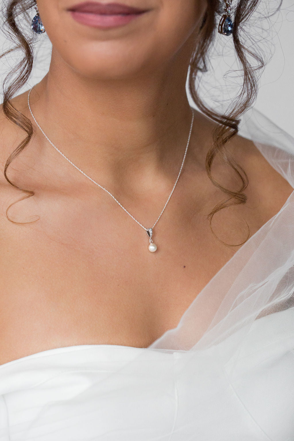 Delicate Pearl Drop Bridal Jewellery Set