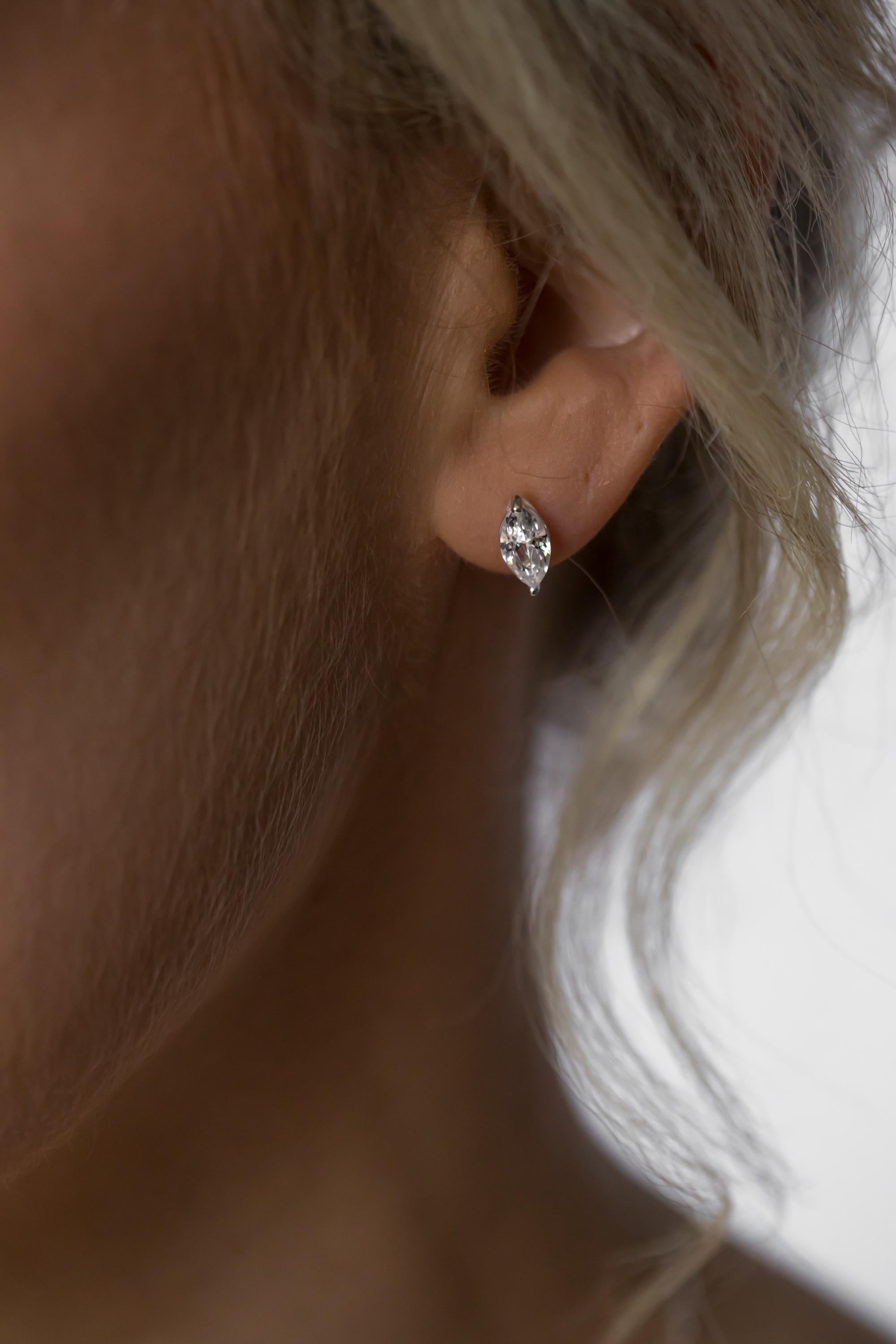 Small Marquise Stud Earrings | Bridal Earrings | Bridesmaid Earrings | Wedding Jewellery