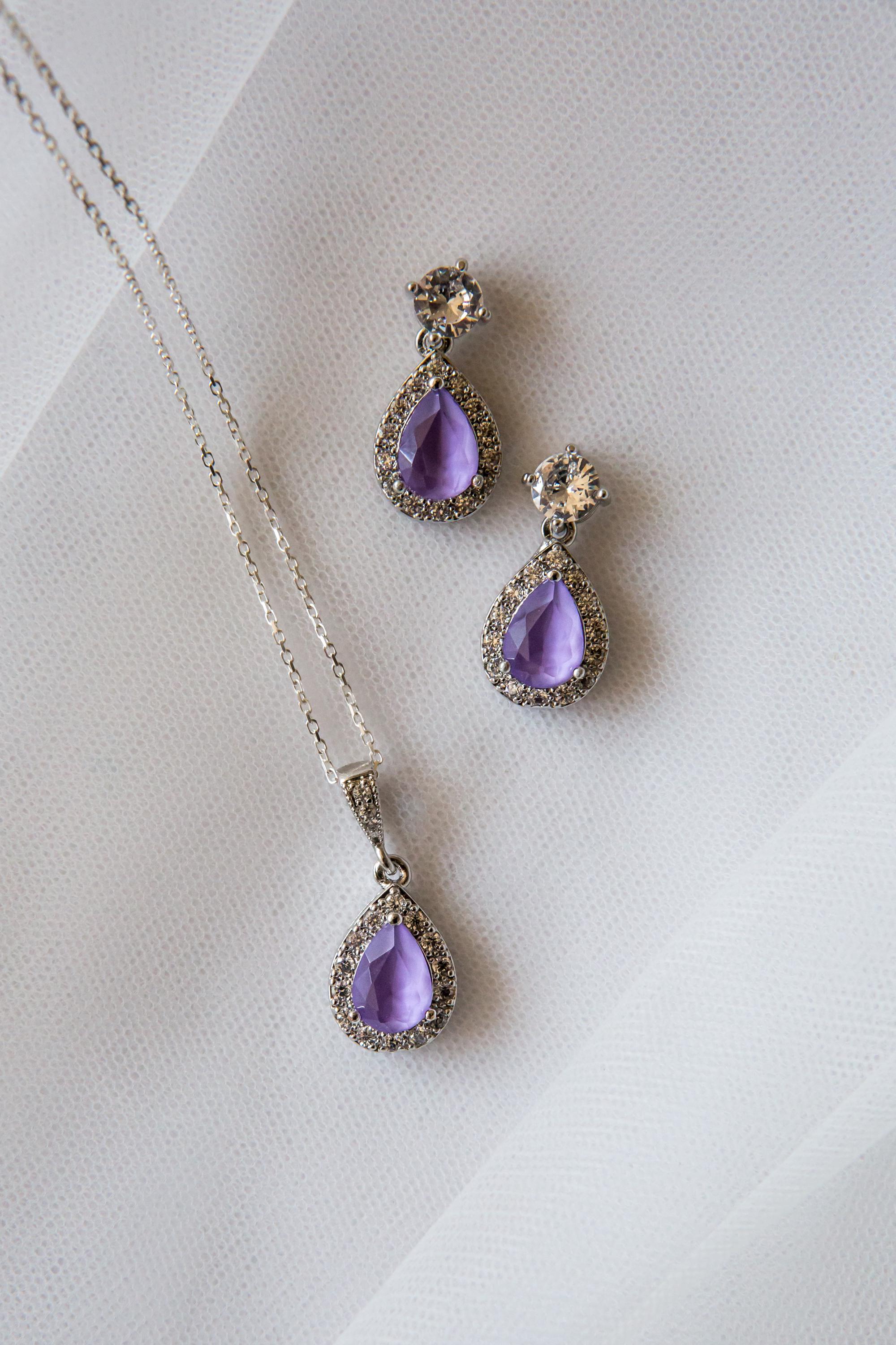 Light Blush Pink Crystal Jewellery Set | Wedding Jewellery | Drop Earring | Necklace | Bridesmaid Gift | Bride